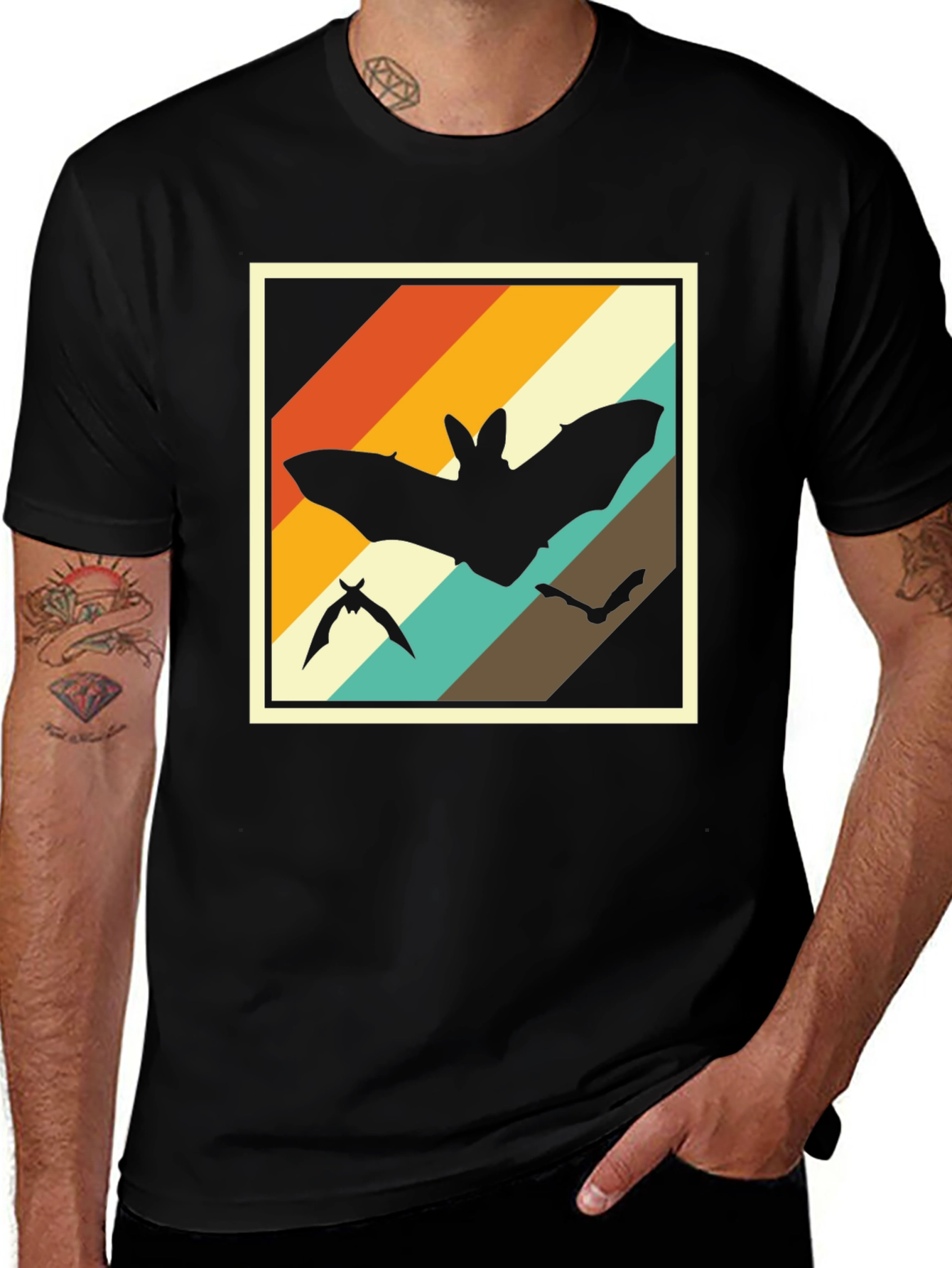 Variant 26 of Retro Bat T-Shirt - Unique Animal Design