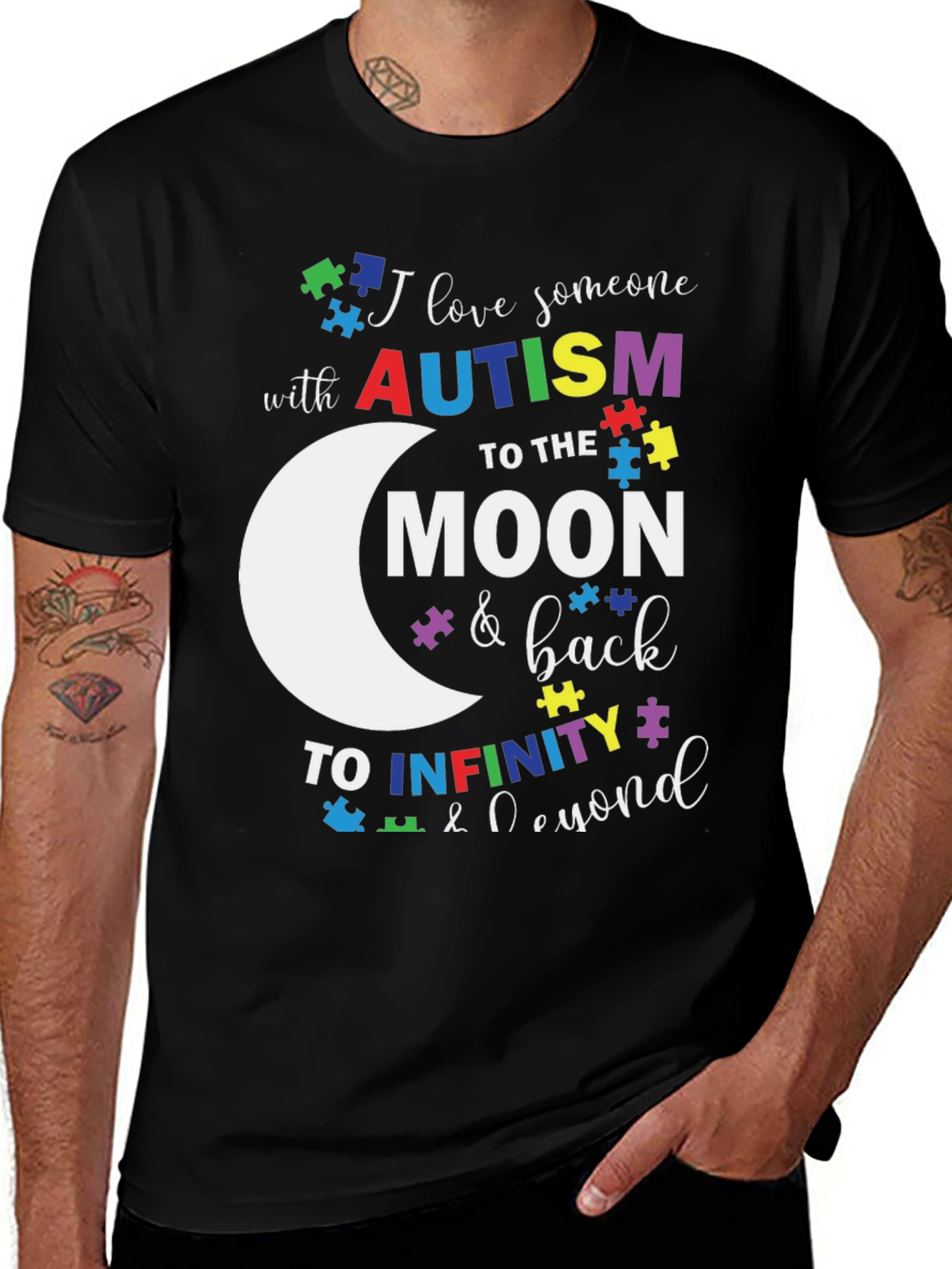 Variant 27 of Autism Awareness T-Shirt: Love to the Moon & Back