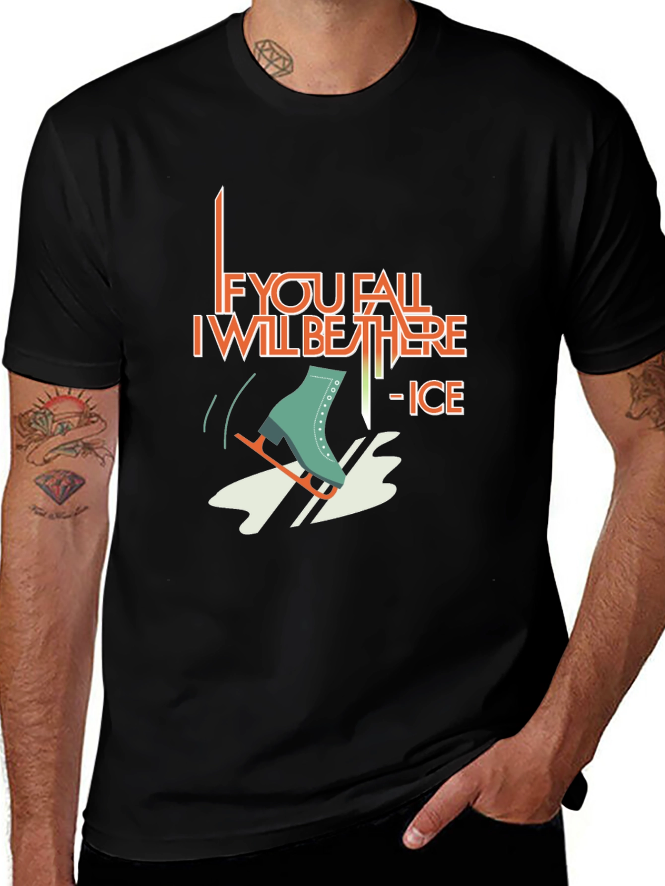 Variant 4 of If You Fall I Will Be There - Ice Skating Graphic T-Shirt