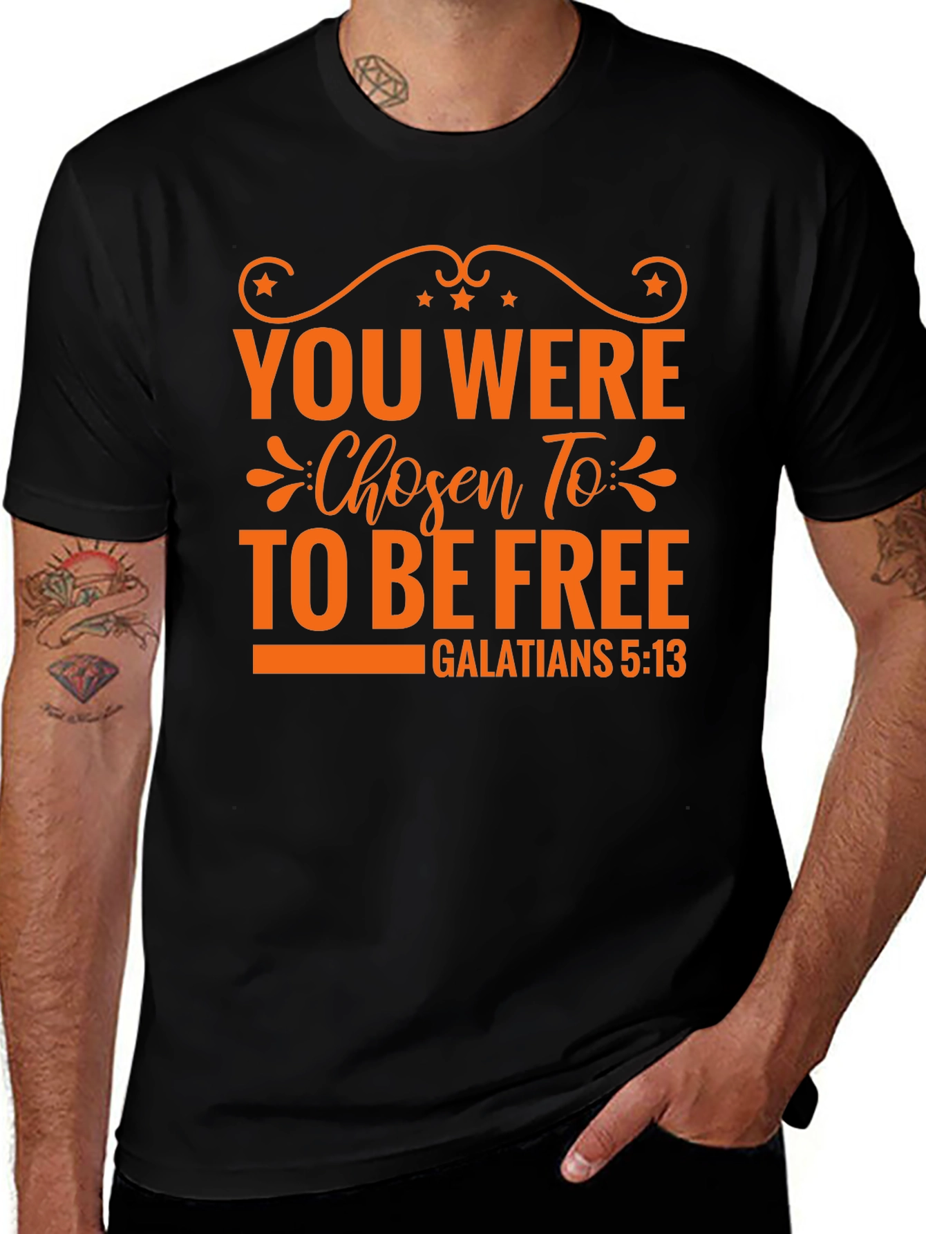 Chosen To Be Free Black T-Shirt - Christian Apparel
