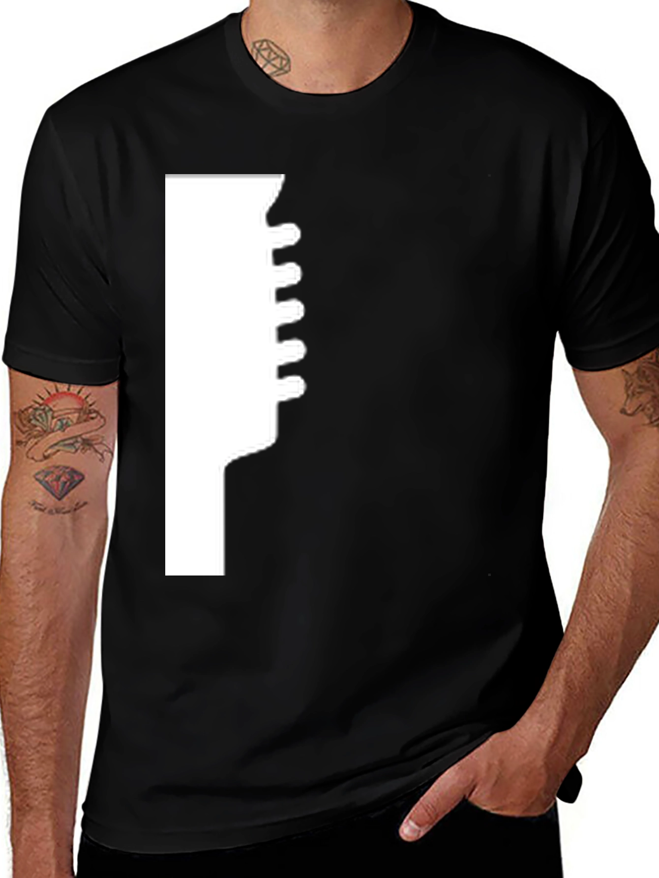 Variant 17 of Piano Keys Graphic T-Shirt - Black