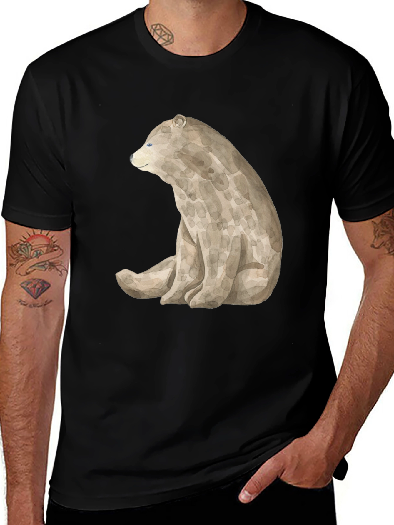 Variant 21 of Bear Graphic Black T-Shirt