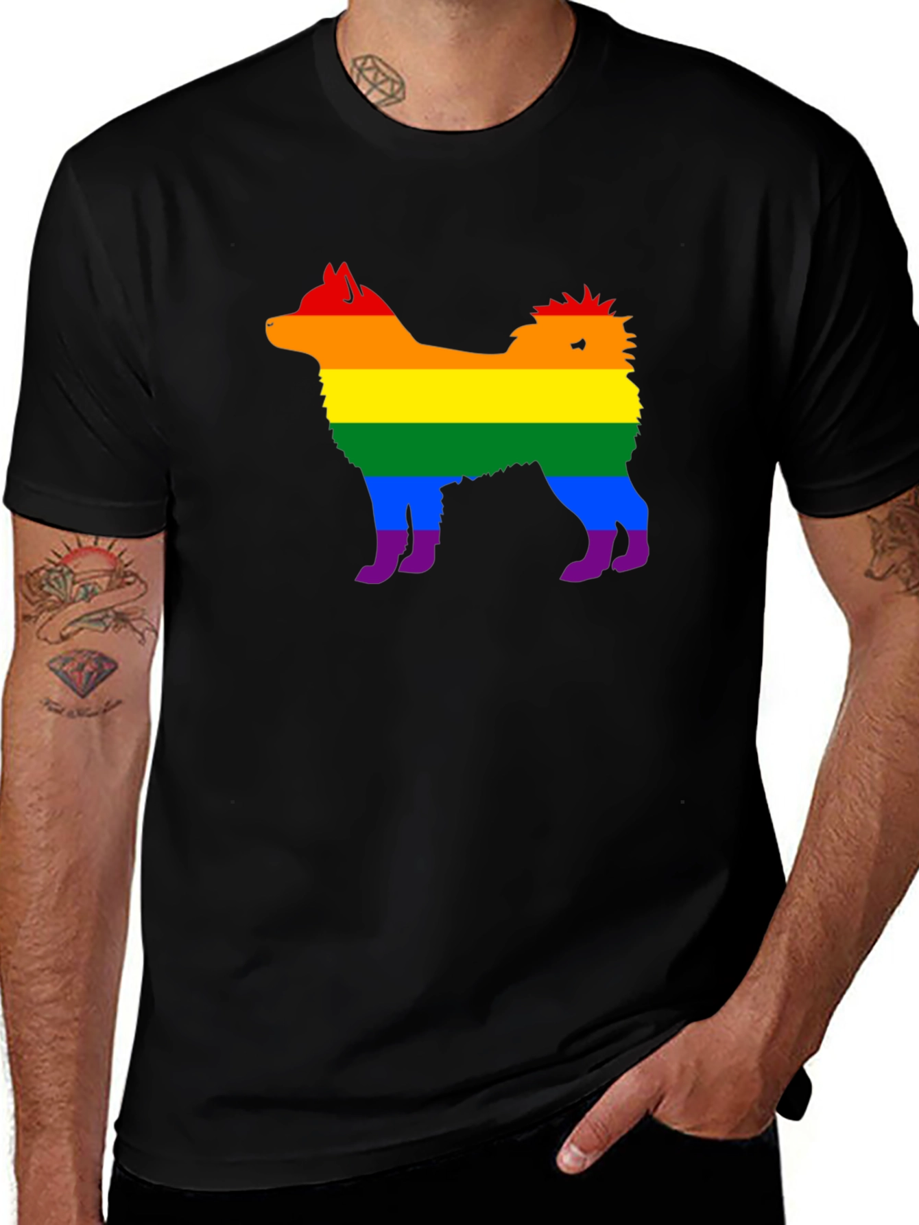 Variant 24 of Pride Dog Graphic Tee - Black
