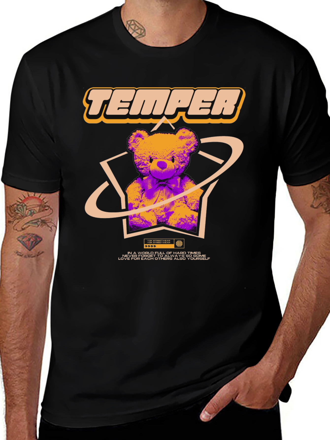 Variant 16 of Trendy Graphic Tee - Temper Bear Design