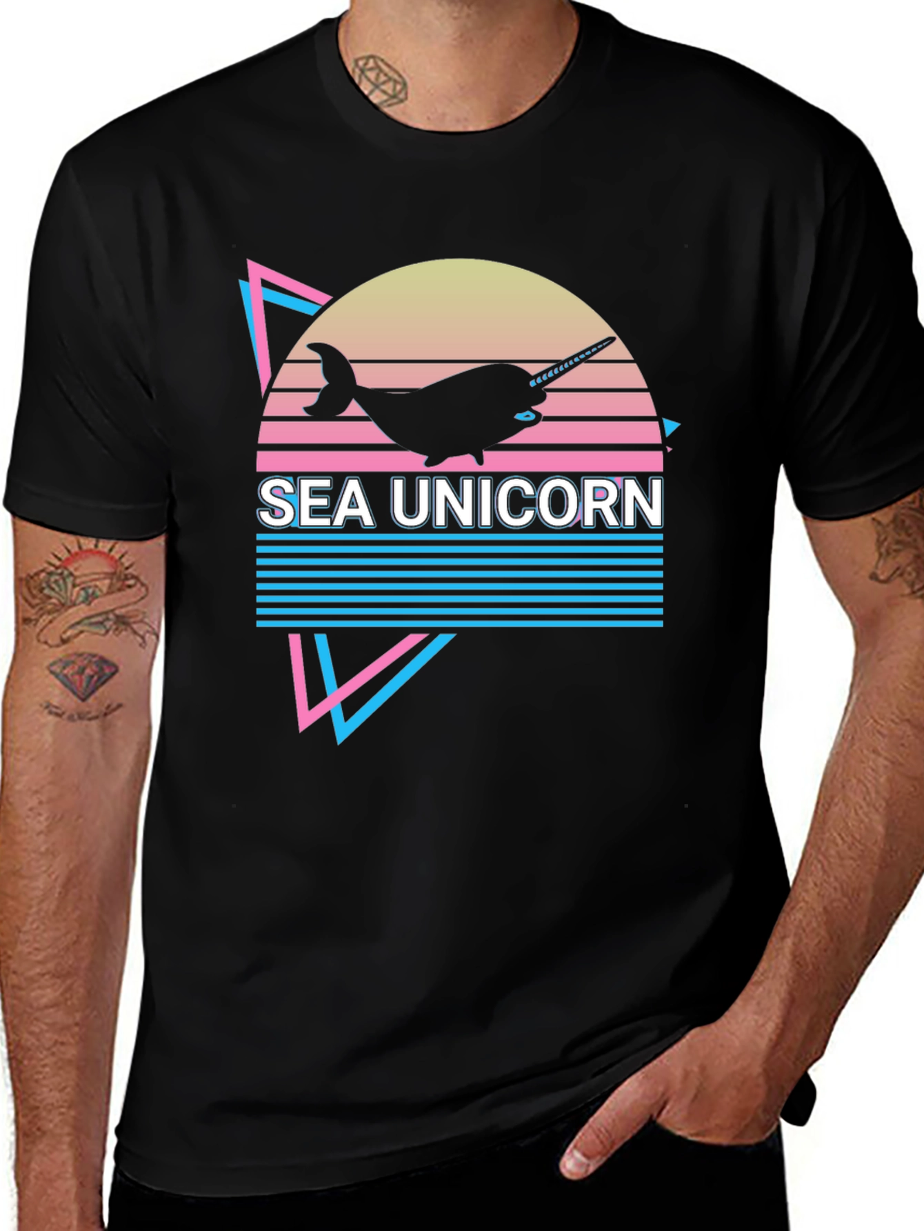 Variant 26 of Sea Unicorn Graphic Tee - Retro Style
