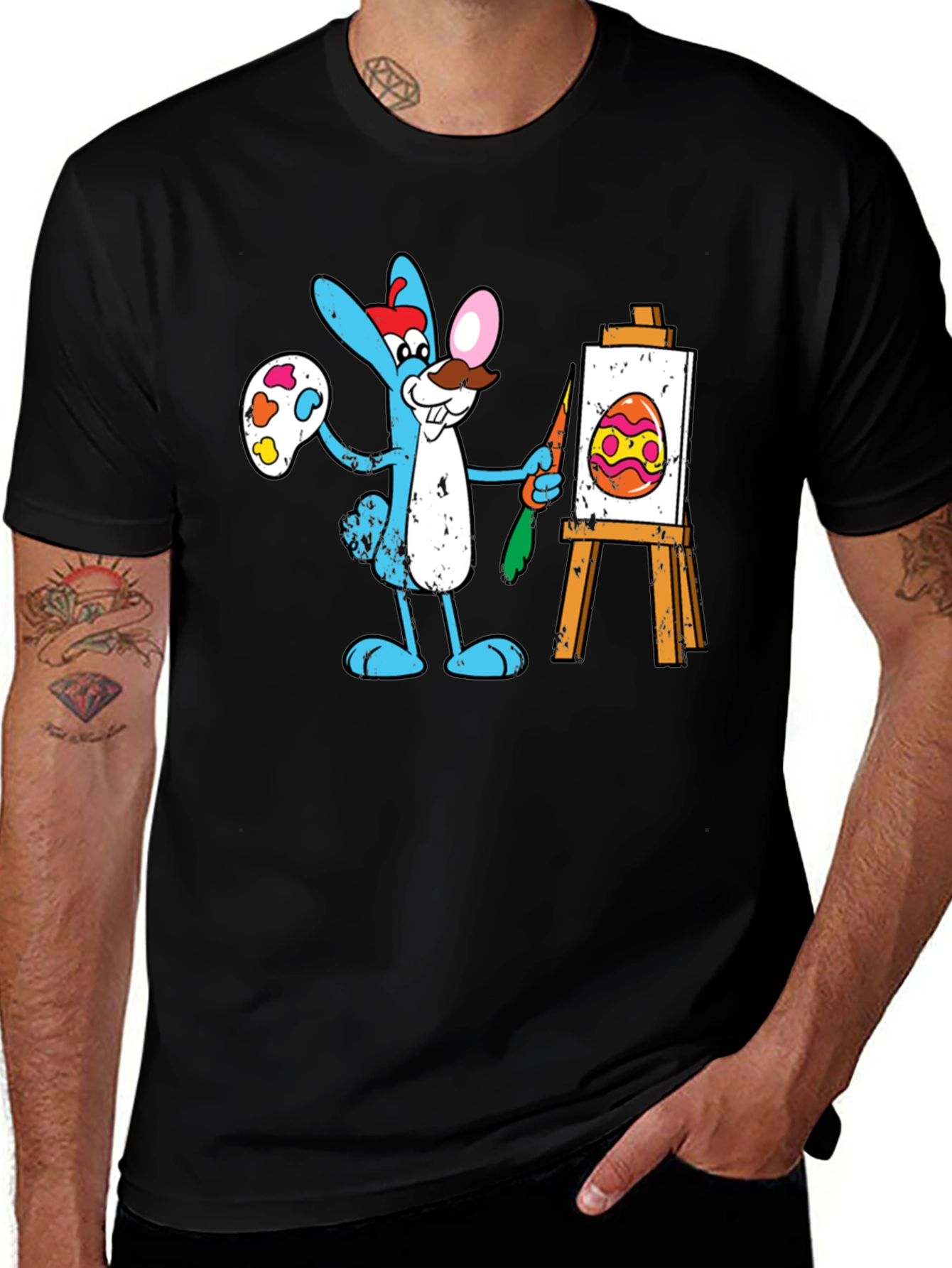 Easter Bunny Artist Graphic Tee