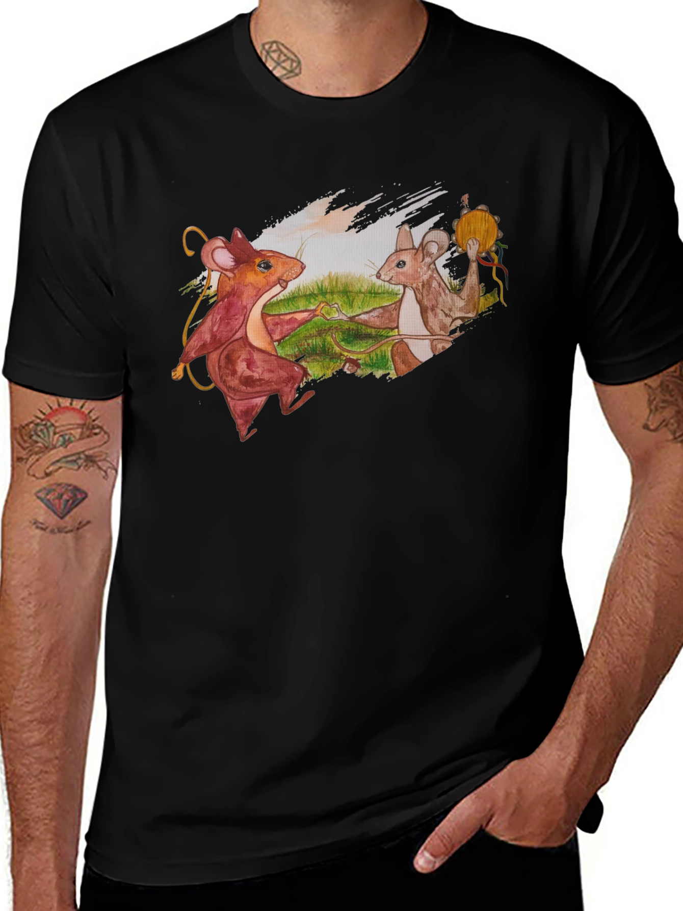 Variant 2 of Dancing Mice Graphic Tee - Unique Art Shirt