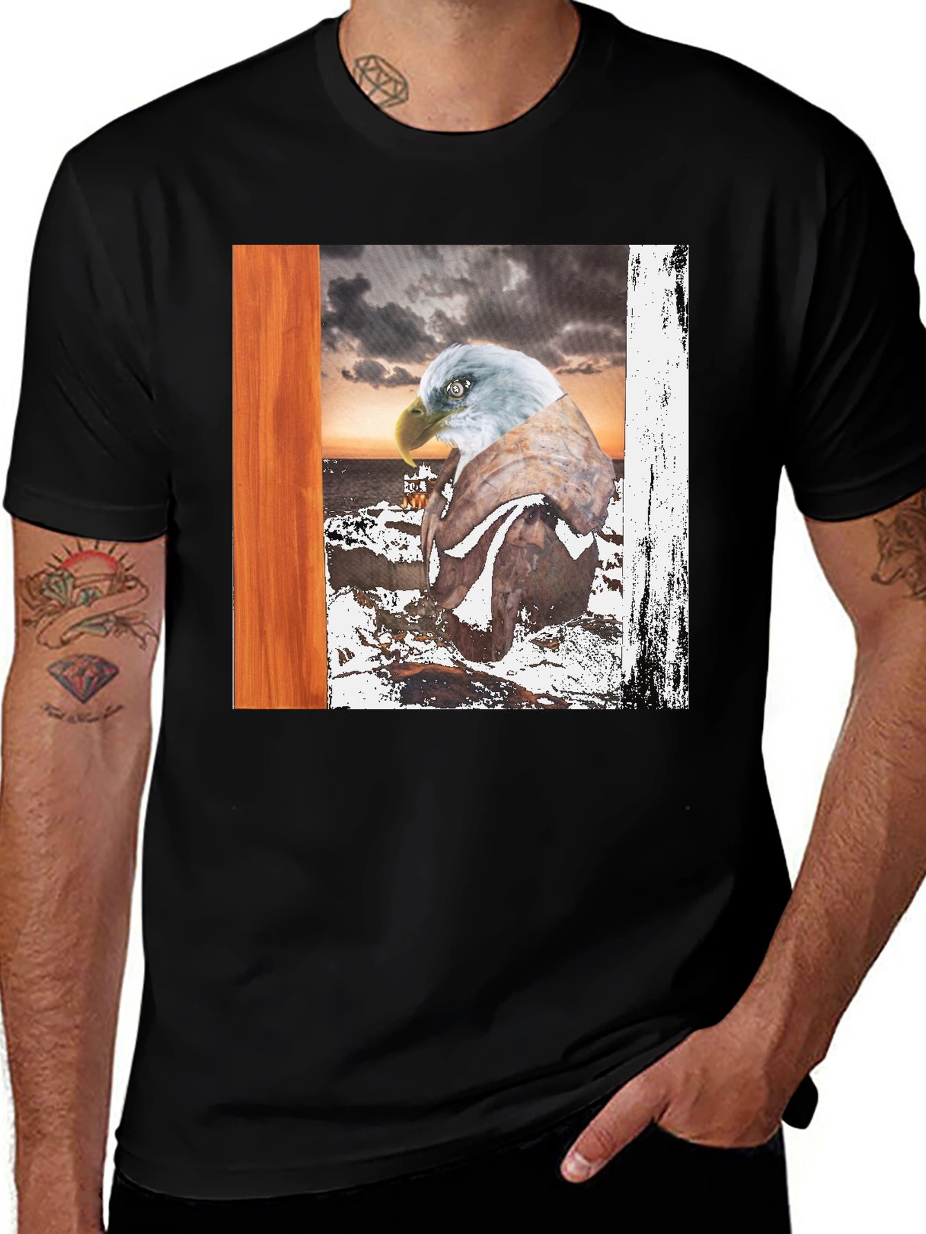 Variant 14 of Eagle Graphic T-Shirt - Coastal Scene Tee