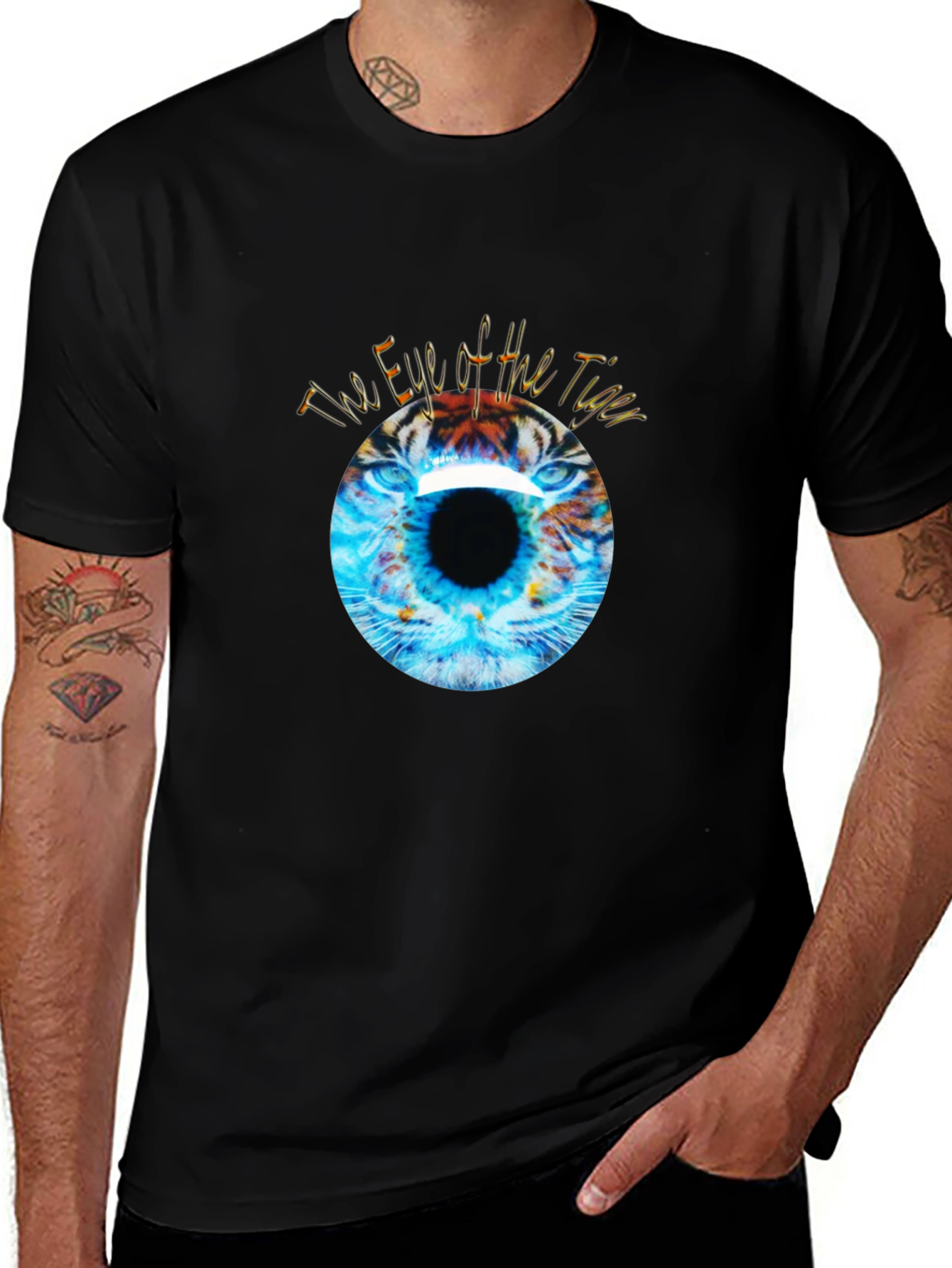 Variant 11 of Eye of the Tiger Graphic Black T-Shirt