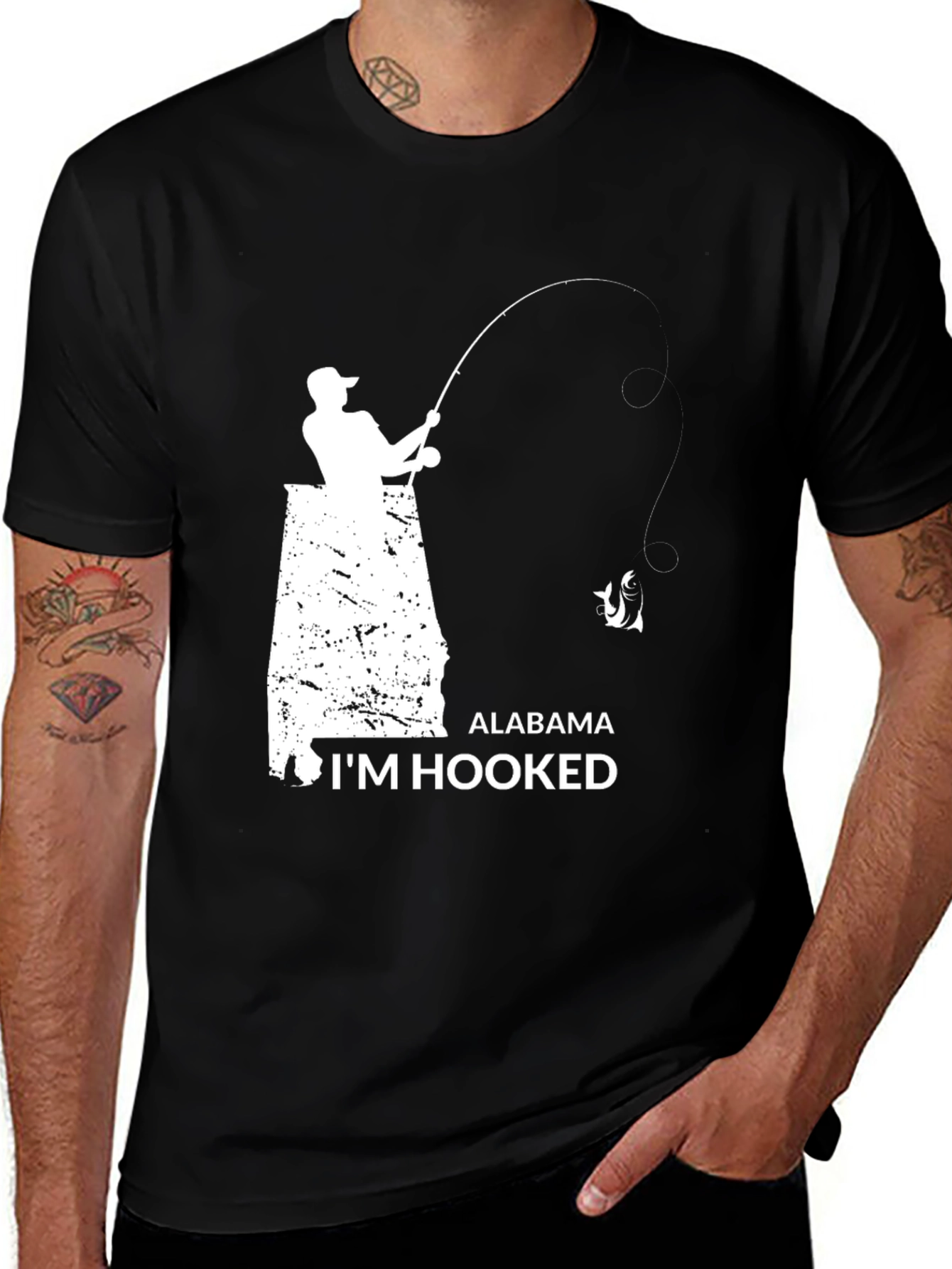 Variant 25 of Alabama Fishing T-Shirt - I'm Hooked