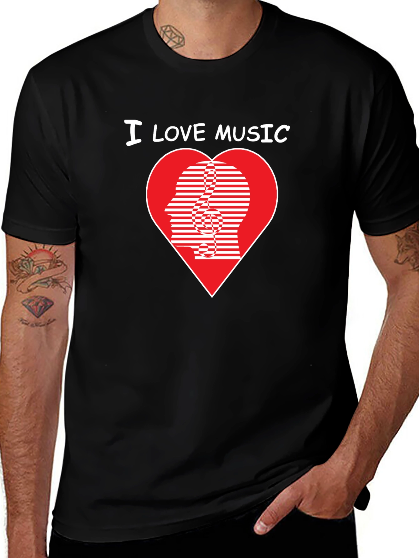 Variant 16 of I Love Music Graphic Tee
