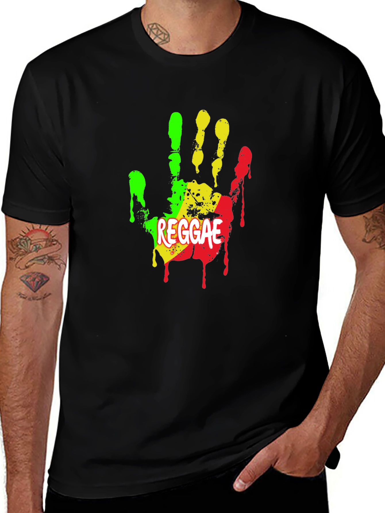 Variant 30 of Reggae Handprint T-Shirt - Stylish Graphic Tee