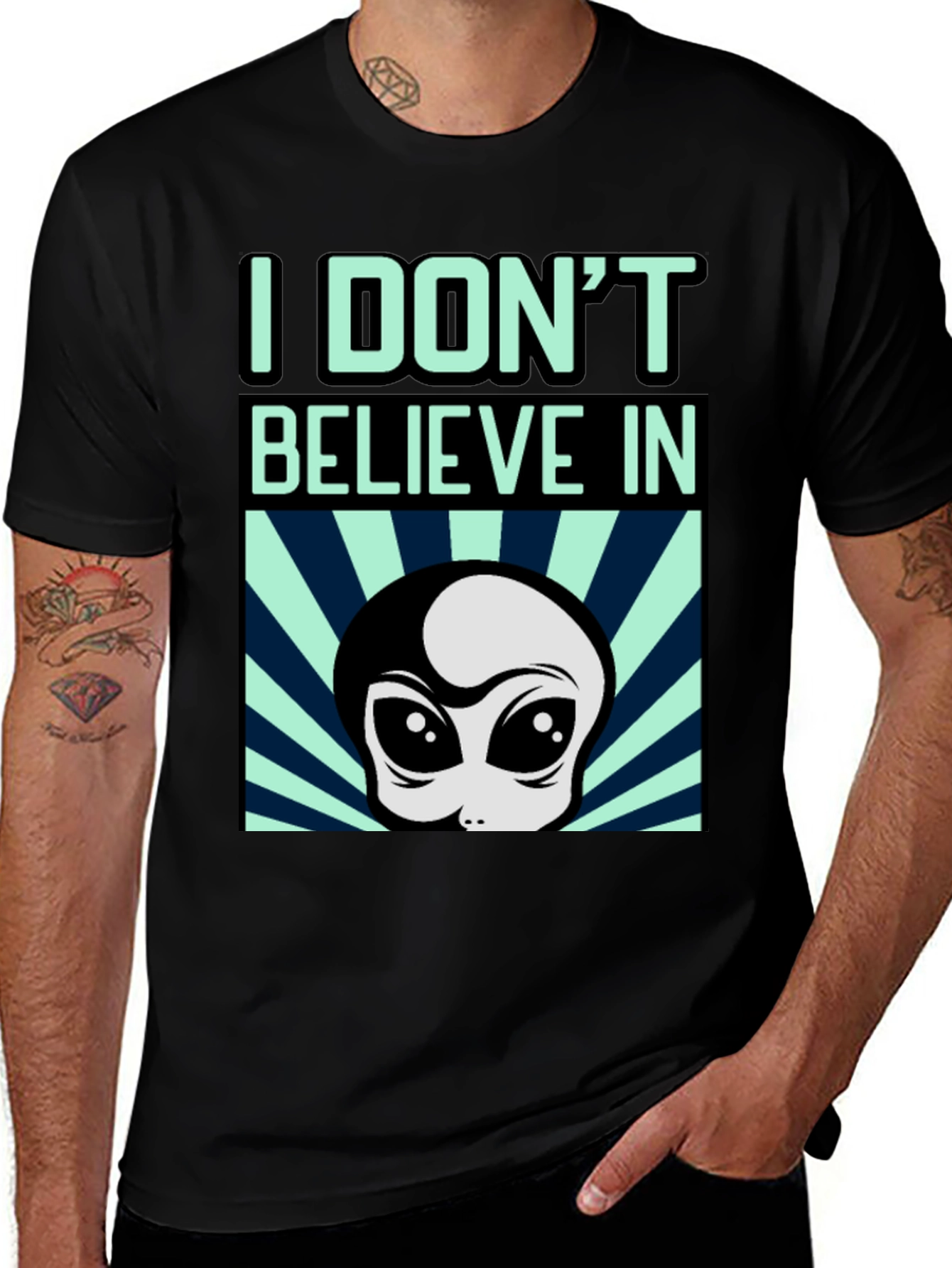 Variant 23 of I Don't Believe Alien Graphic Tee - Sci-Fi Humor Shirt