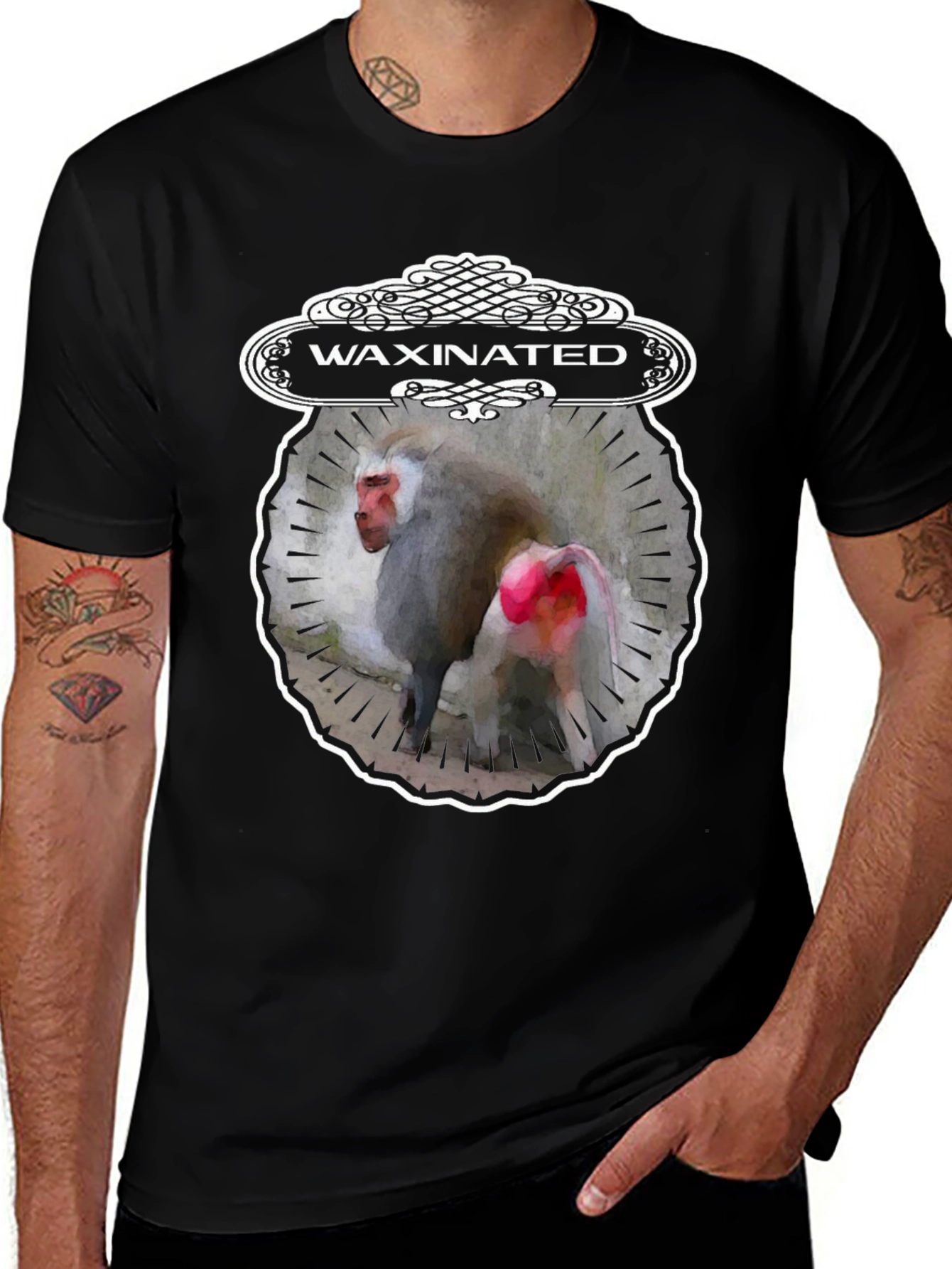 Variant 29 of Waxinated Monkey Graphic T-Shirt - Unique Design