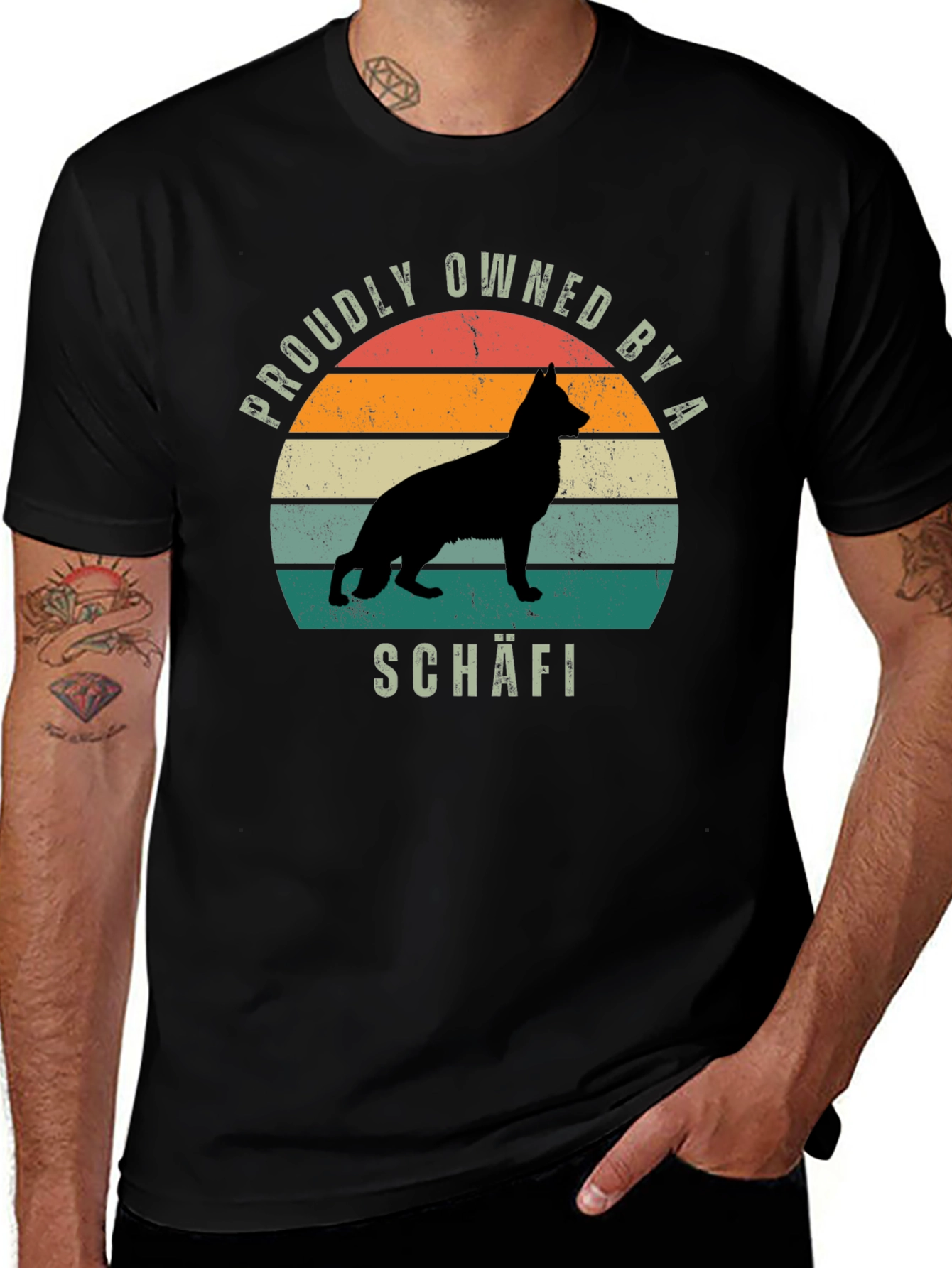 Proudly Owned by a Schäfi T-Shirt - Dog Lover Tee