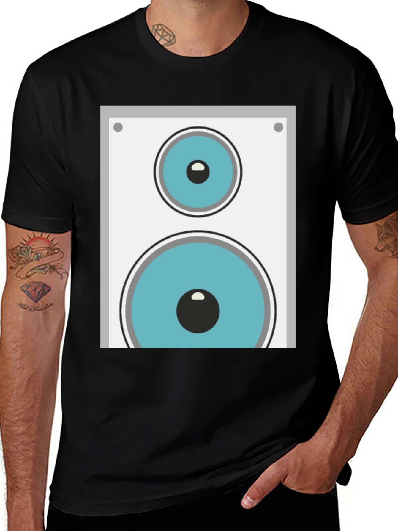 Variant 16 of Speaker Graphic Tee - Black Cotton Blend