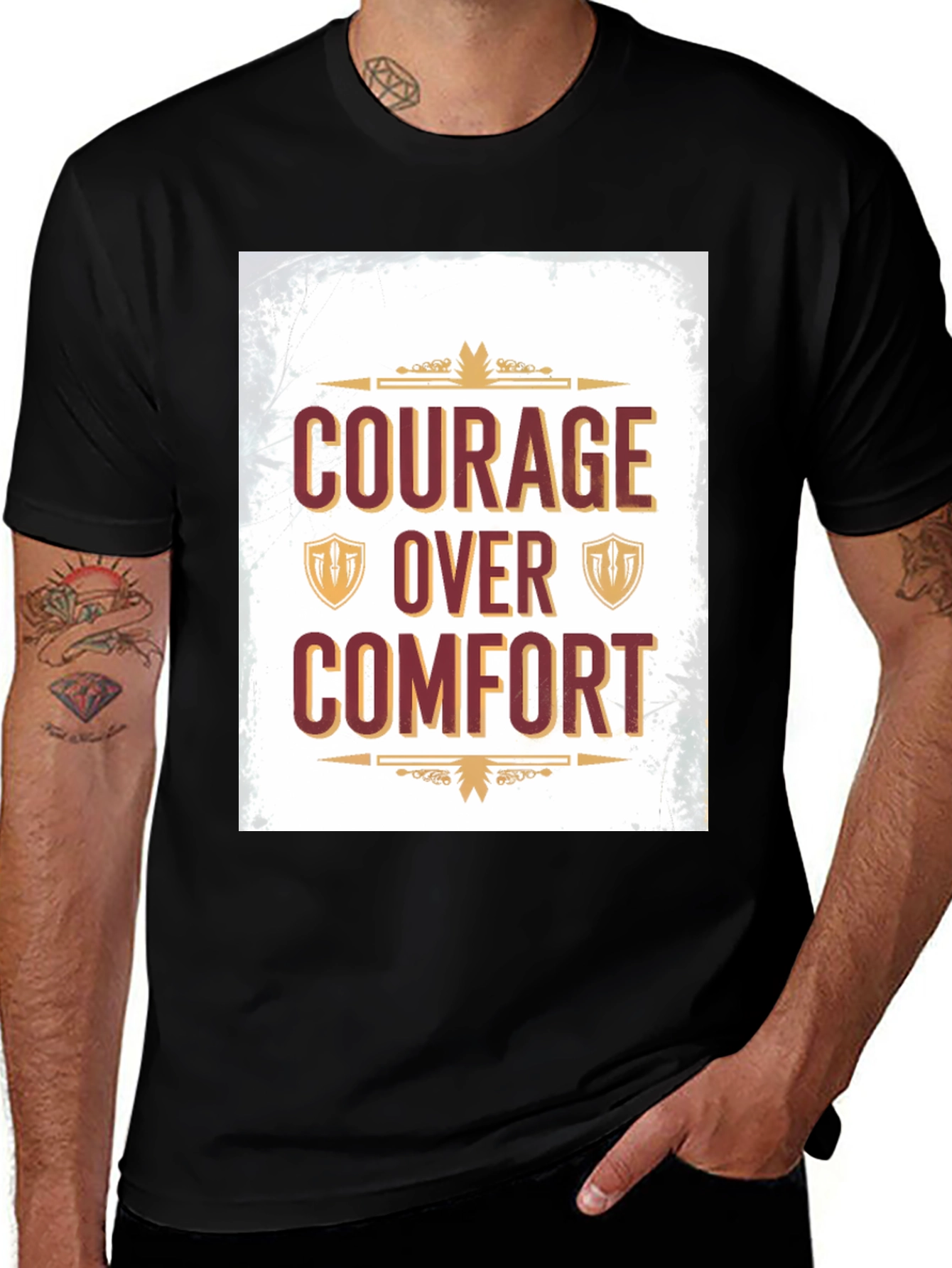 Variant 21 of Courage Over Comfort Graphic Tee - Motivational Design