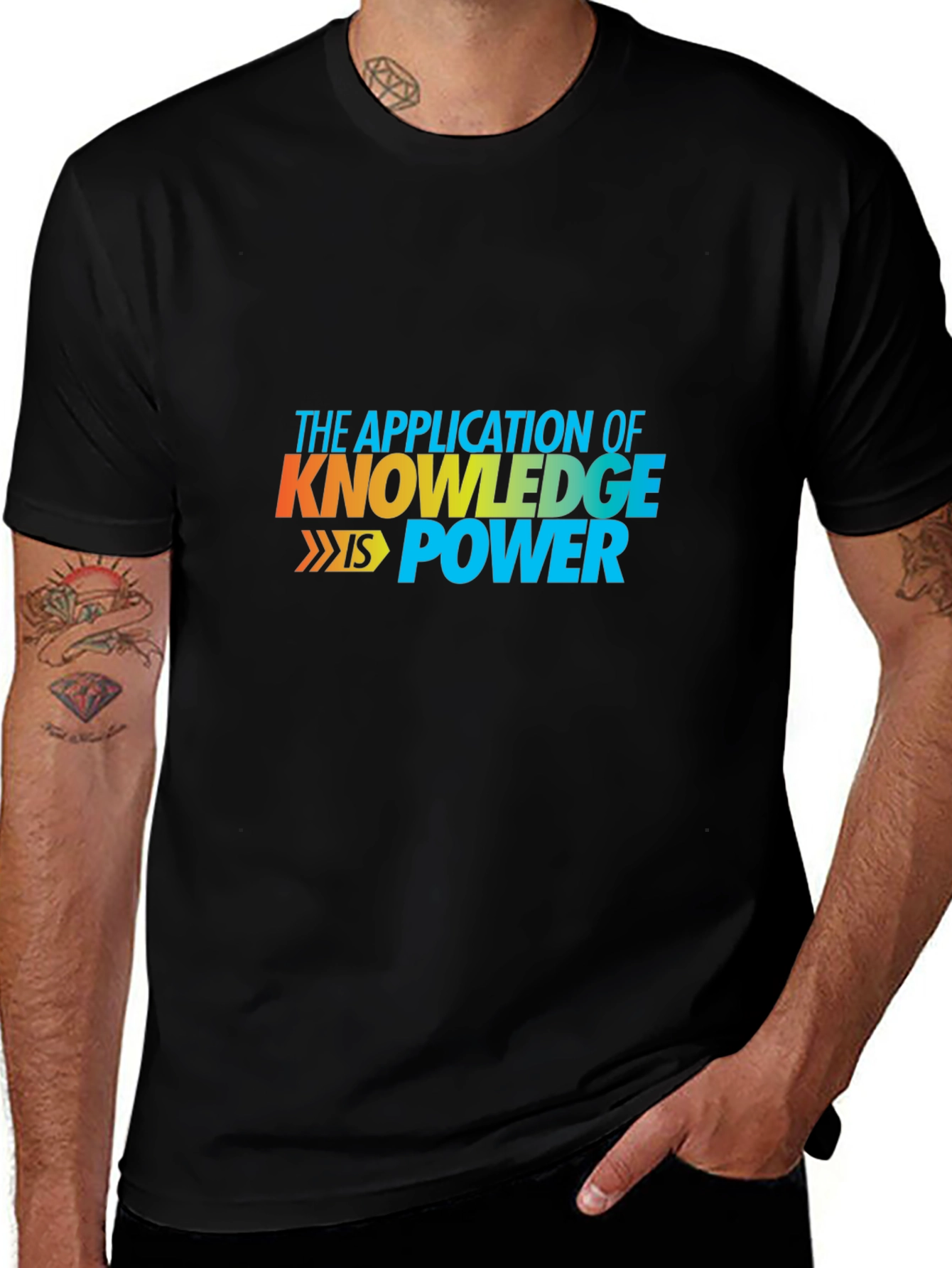 Variant 6 of Knowledge is Power Graphic Tee - Black