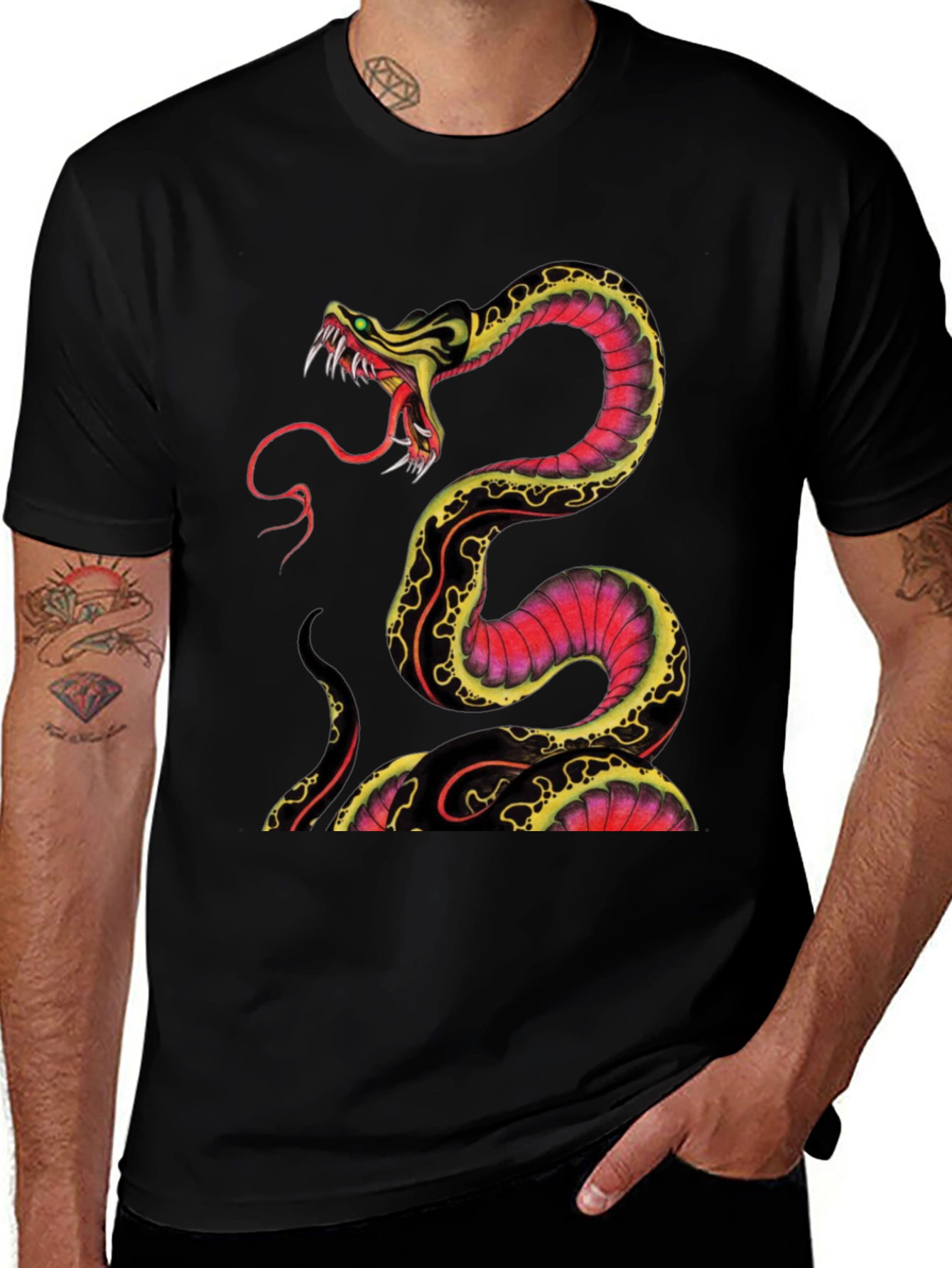Variant 9 of Snake Graphic Tee - Bold & Edgy Design
