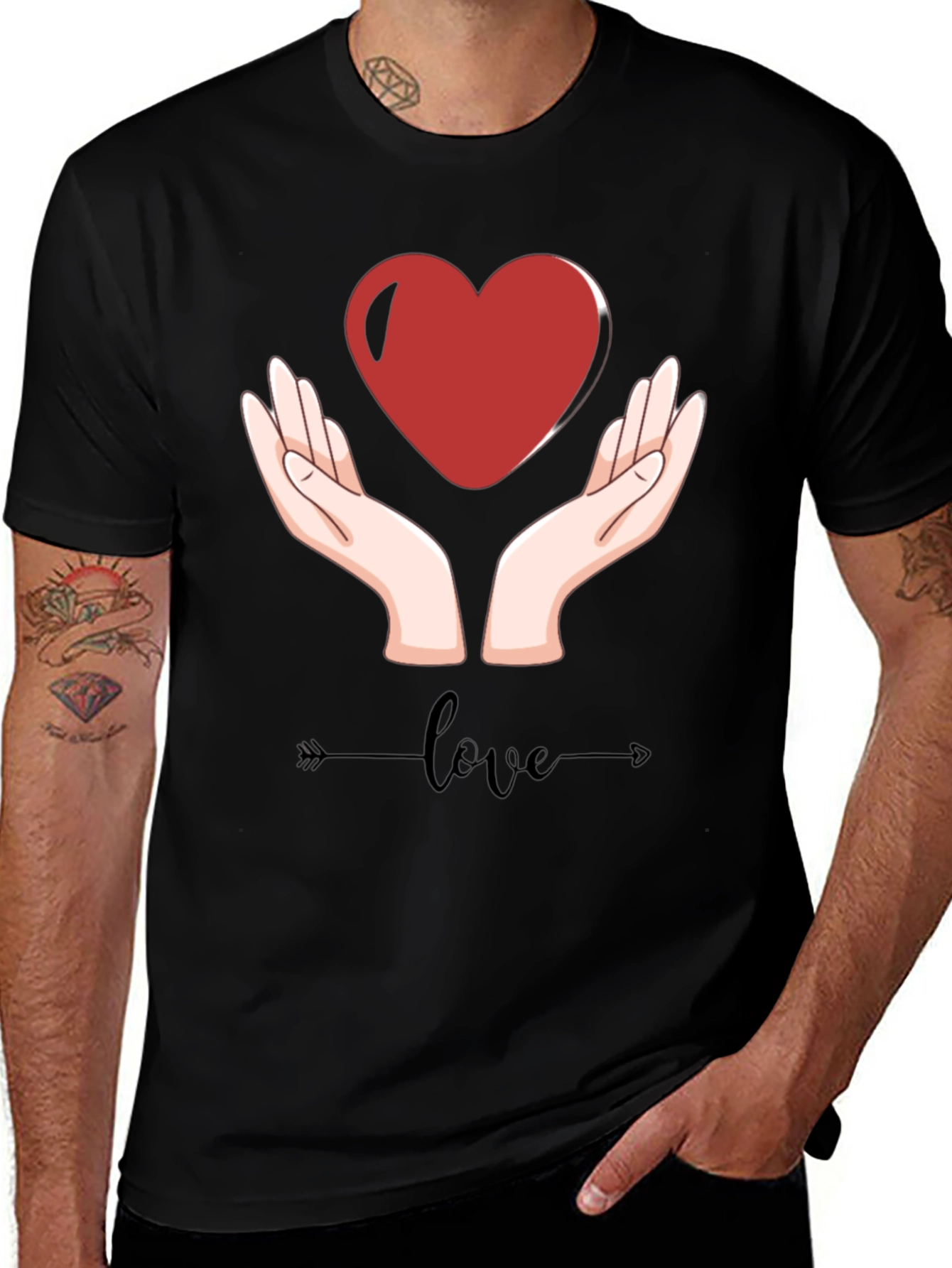 Variant 18 of Heart in Hand Love Graphic Tee