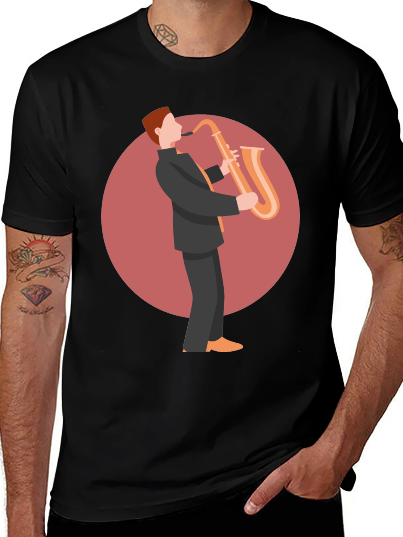 Variant 23 of Saxophone Player Graphic T-Shirt