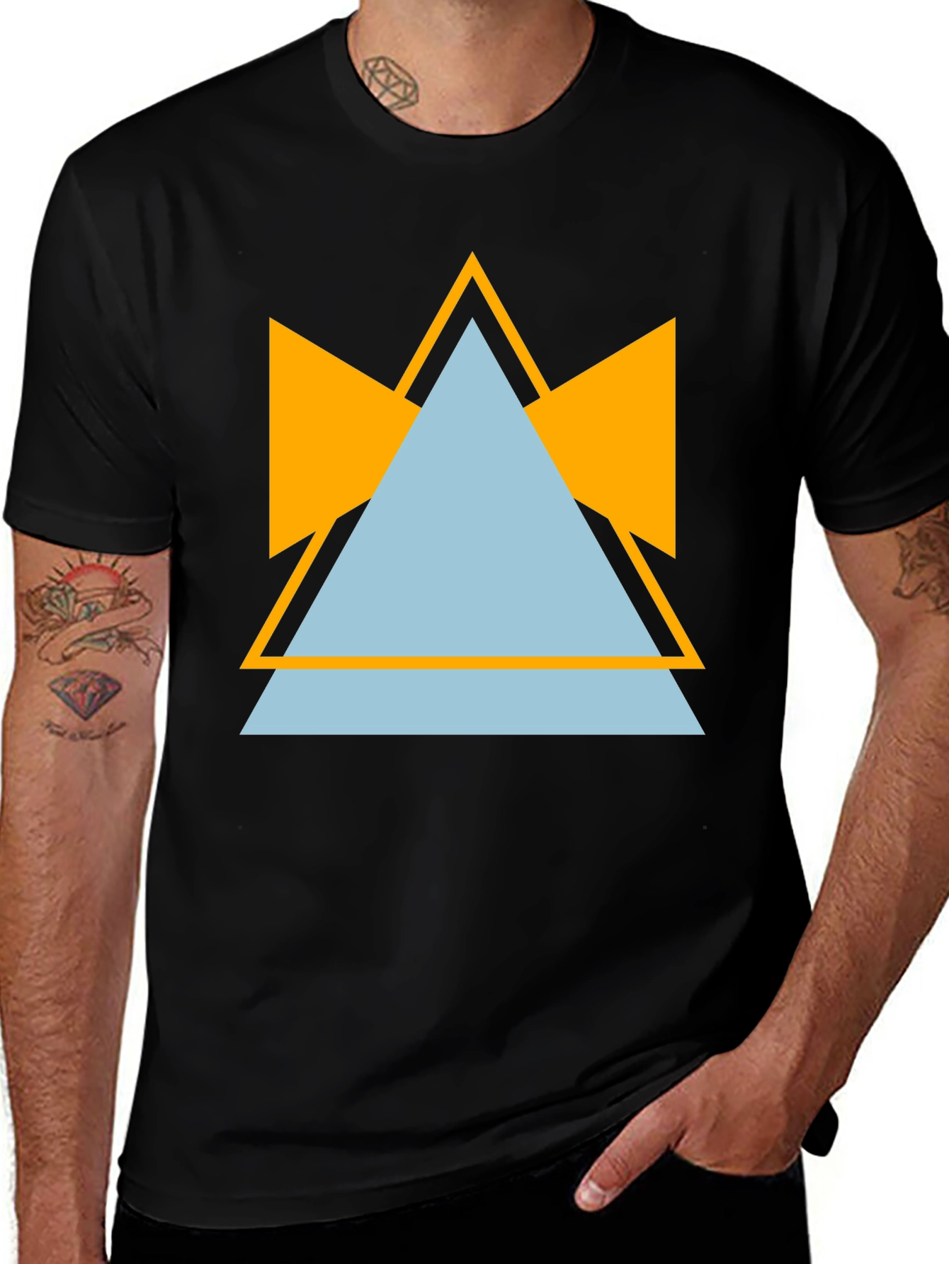 Variant 29 of Abstract Triangle Graphic T-Shirt - Modern Casual Tee