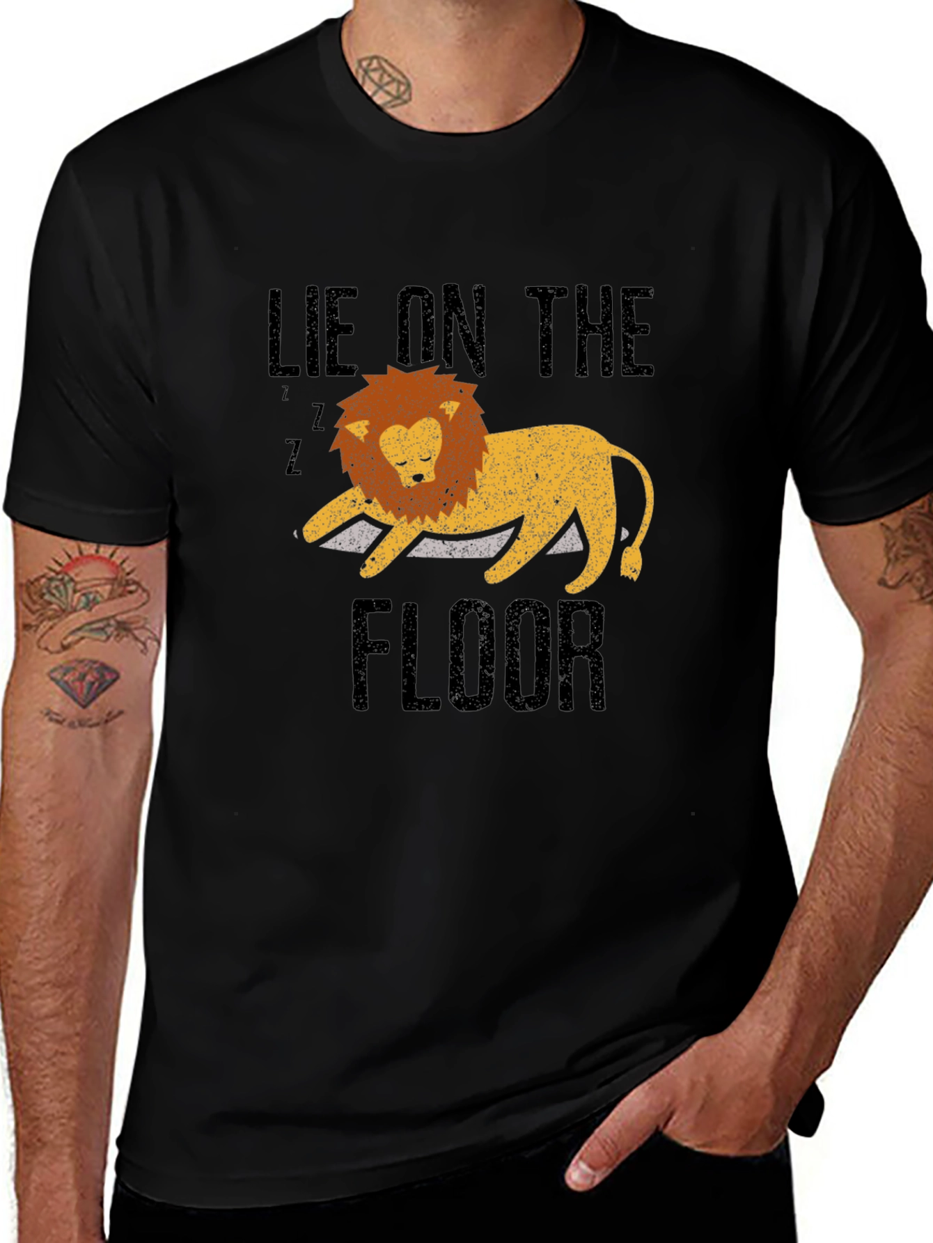Variant 4 of Lie on the Floor Lion Graphic T-Shirt