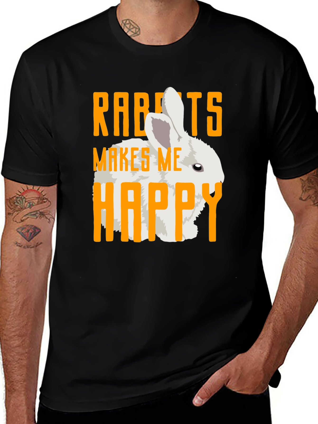 Variant 12 of Rabbits Make Me Happy Graphic Tee
