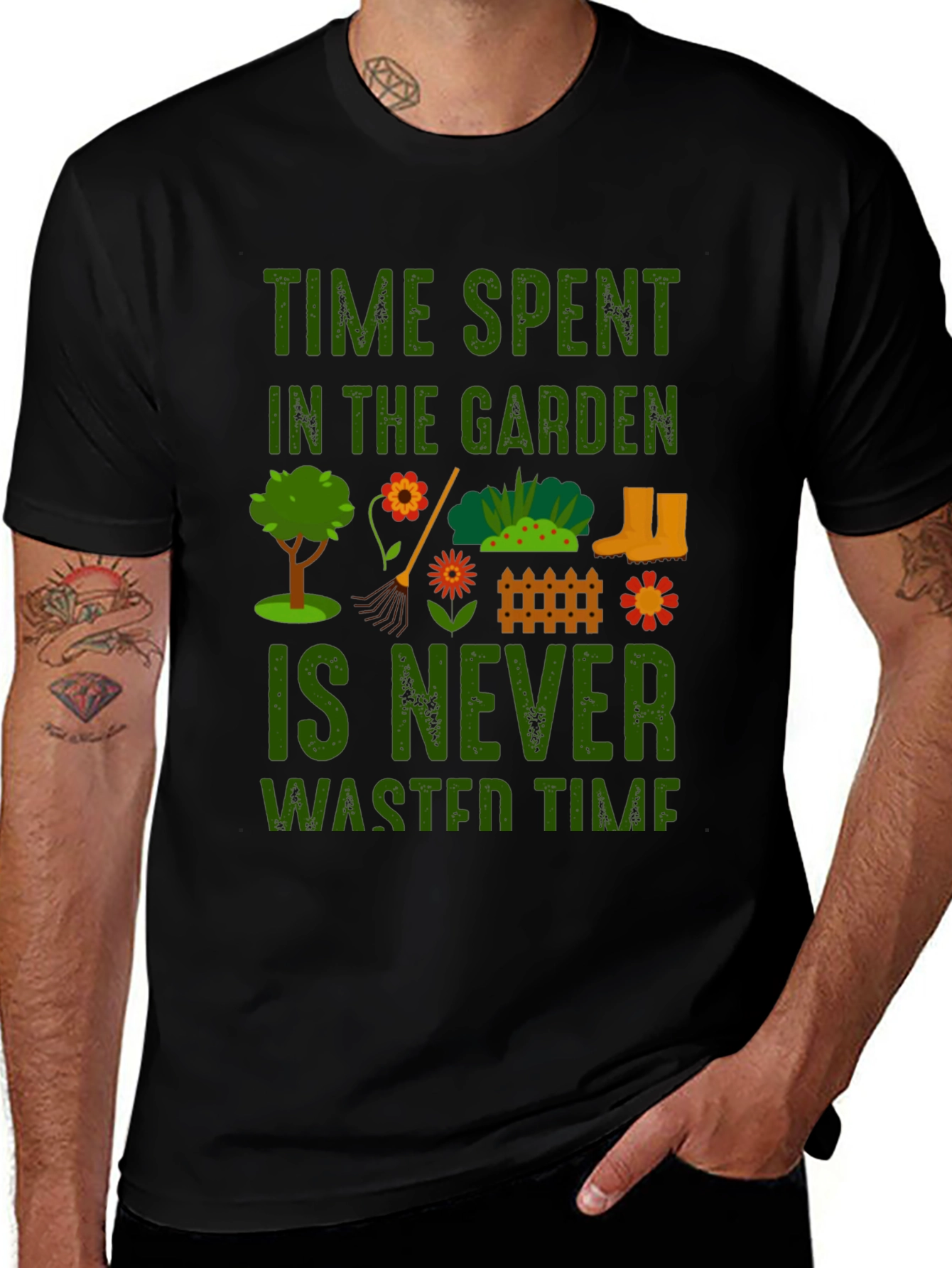 Gardening T-Shirt: Time Spent in the Garden is Never Wasted