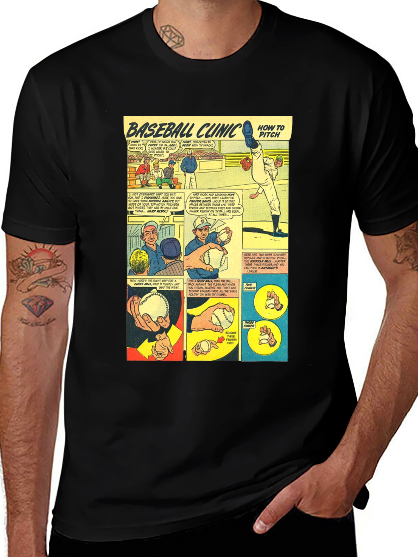 Black Baseball Clinic Black T-Shirt main image