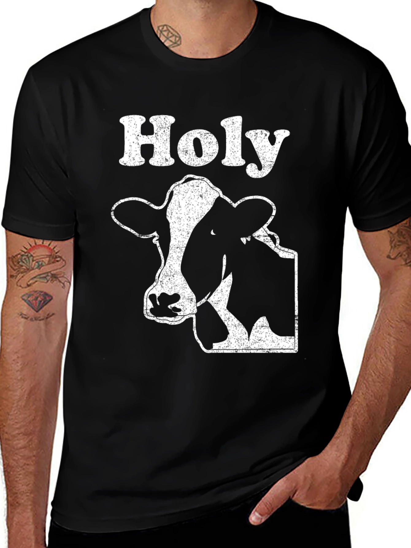Variant 30 of Holy Cow Graphic T-Shirt - Black