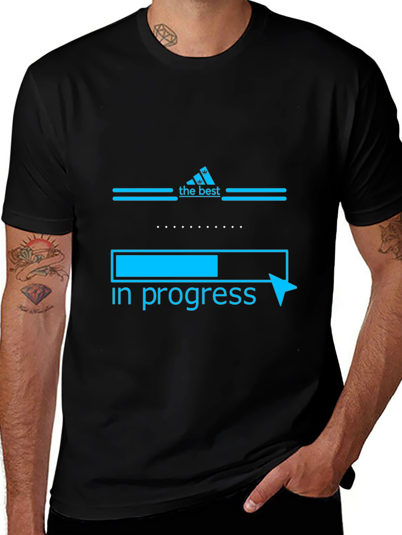 Black The Best In Progress Black Graphic T-Shirt main image
