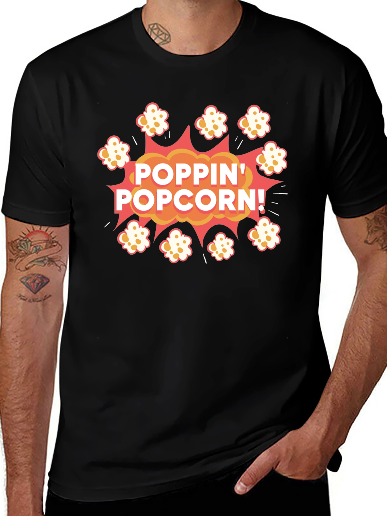 Variant 22 of Poppin' Popcorn Graphic Tee - Movie Night Shirt