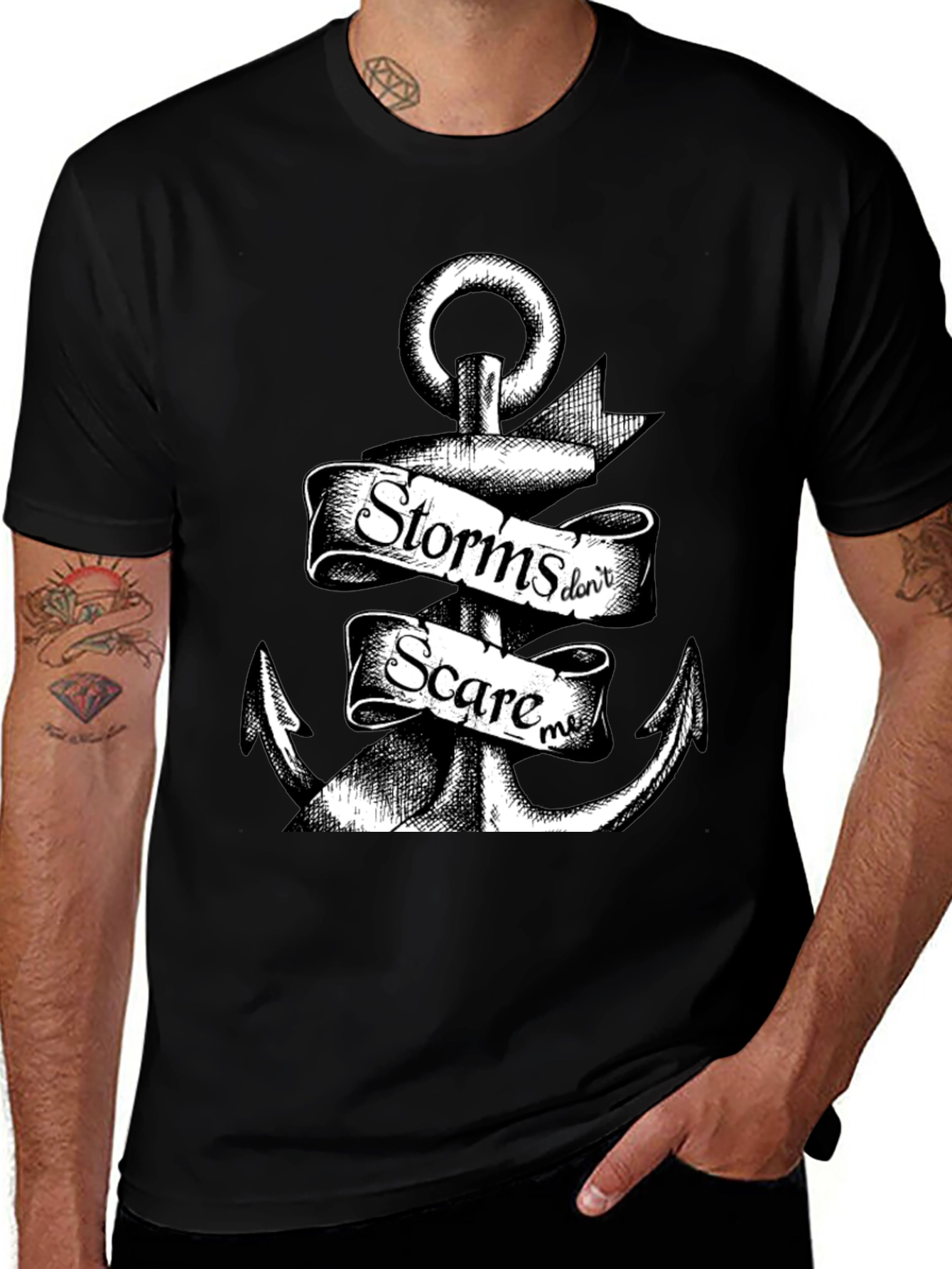 Variant 10 of Storms Don't Scare Me Anchor Graphic Tee