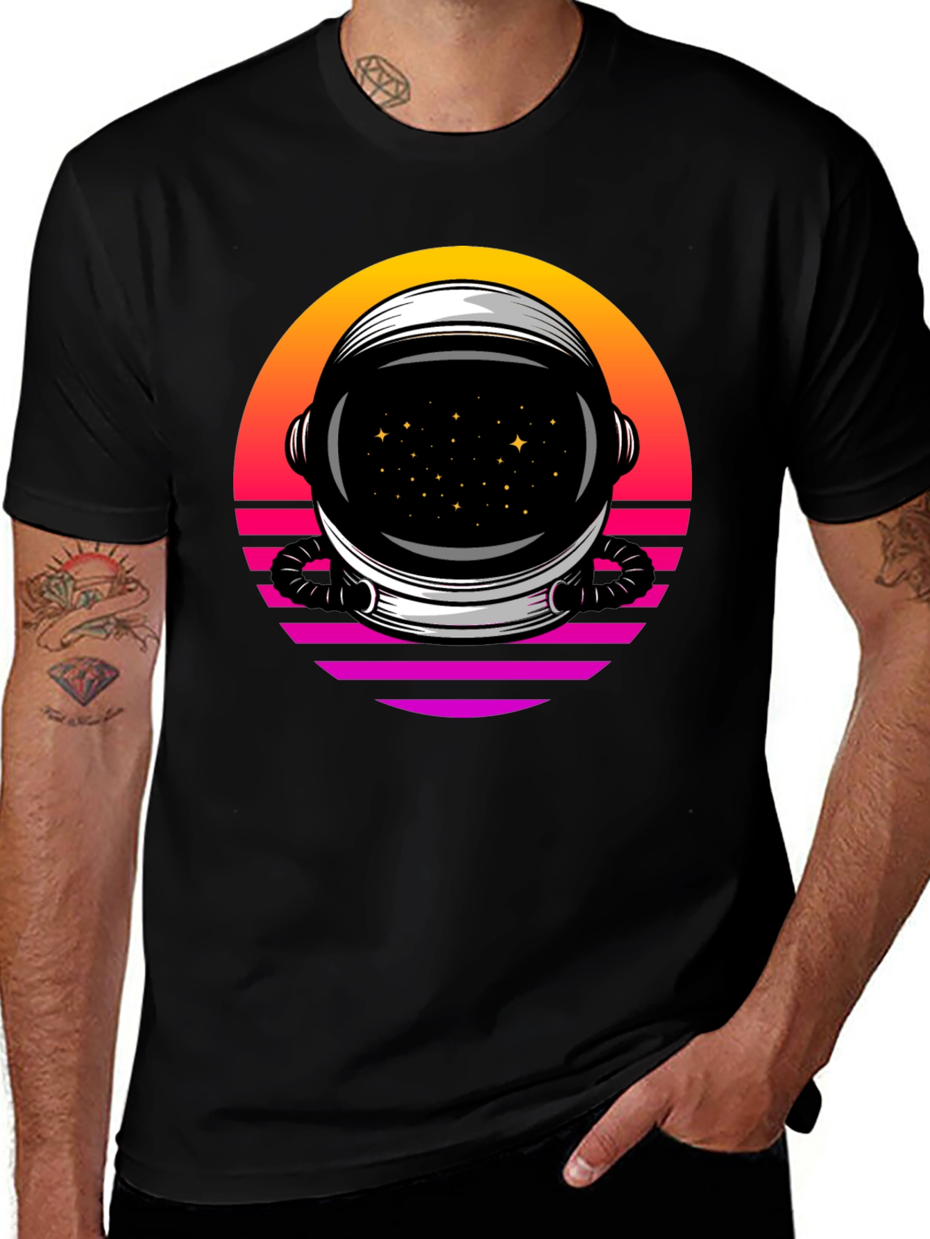 Retro Space Helmet T-Shirt - Galactic Style
