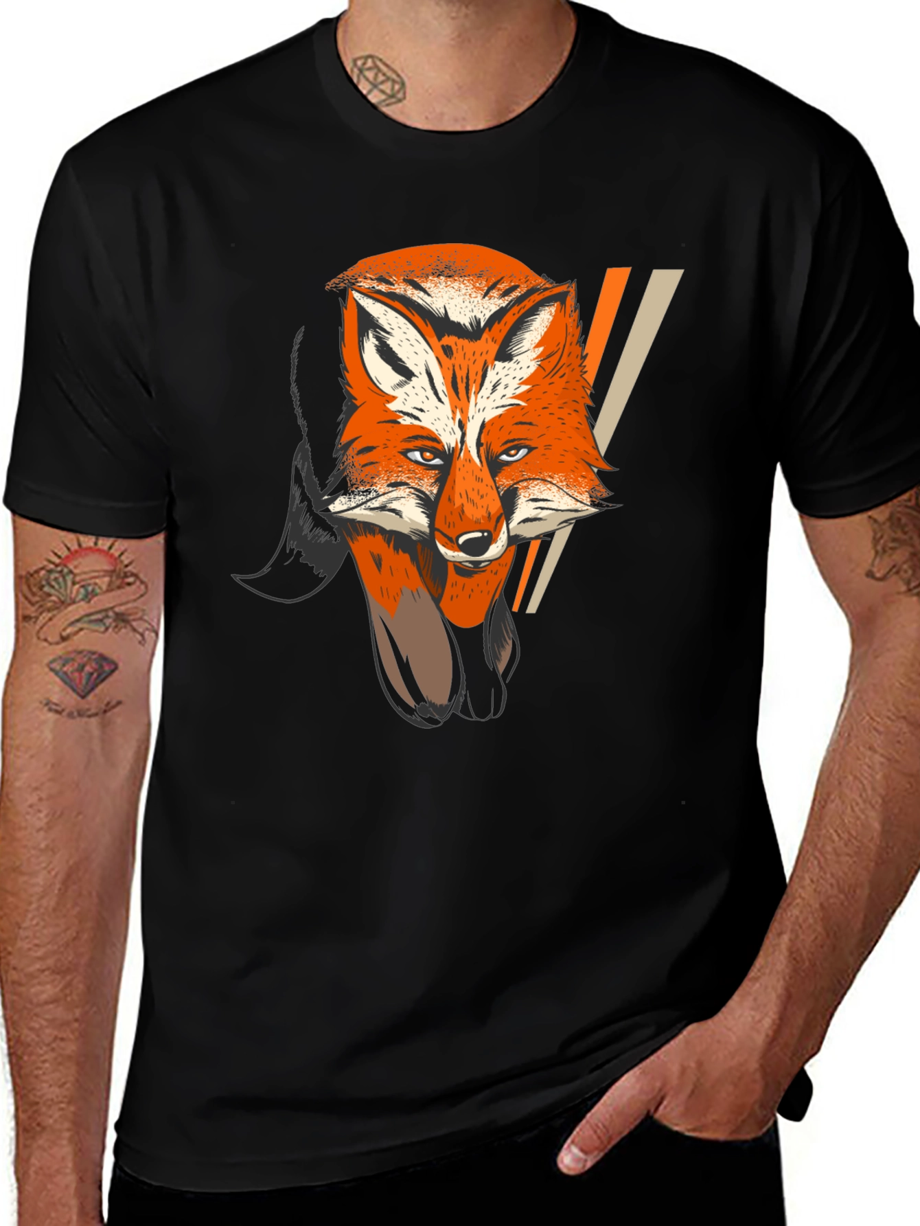 Variant 28 of Fox Graphic Print Black T-Shirt