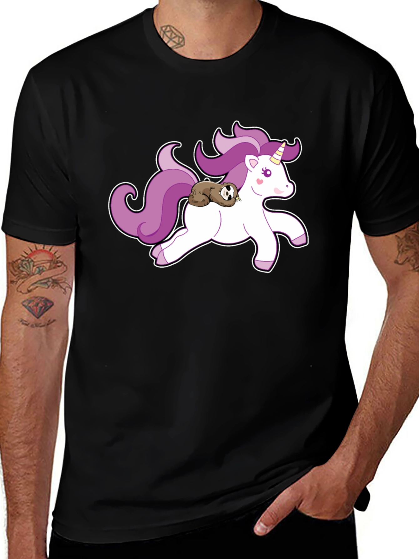 Variant 9 of Sloth Riding Unicorn Graphic T-Shirt