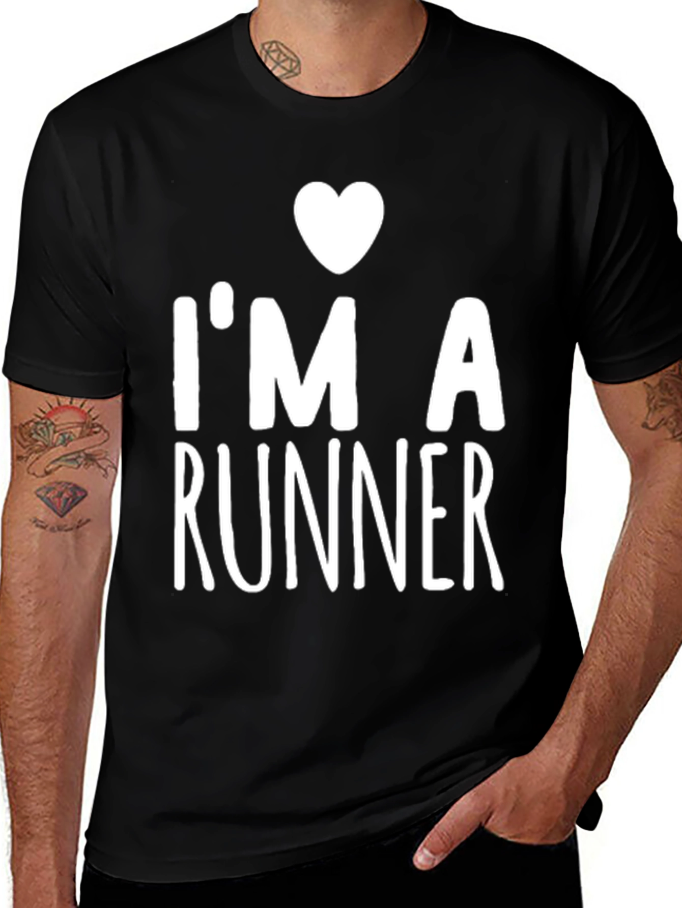 Variant 17 of I Heart Runner Black T-Shirt
