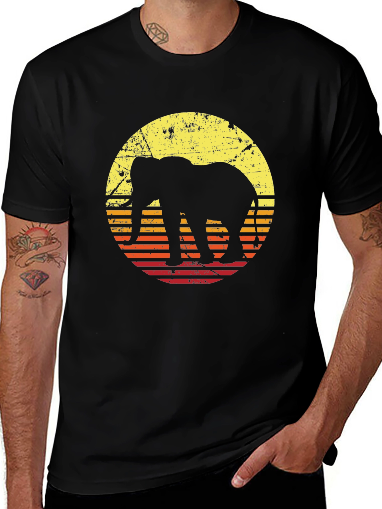 Variant 15 of Retro Elephant Graphic Tee