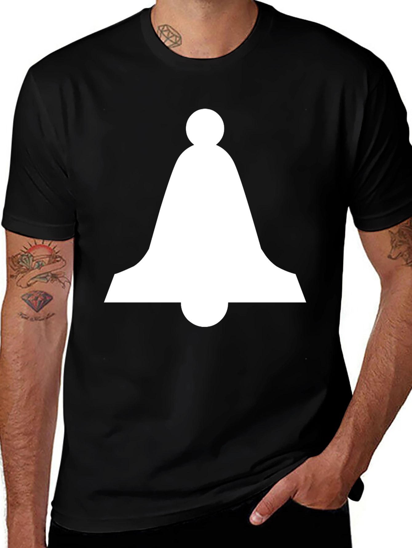 Variant 10 of Abstract Bell Graphic Tee - Unique Black T-Shirt