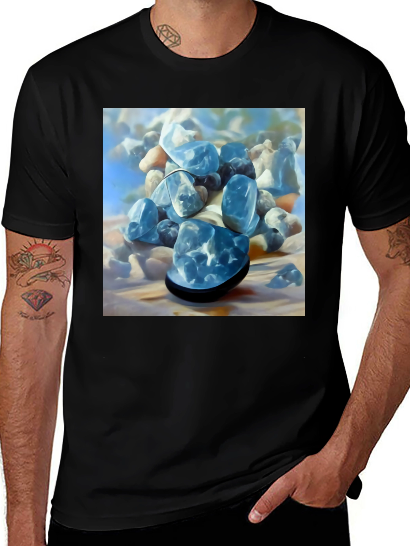 Variant 9 of Blue Stone Graphic Tee - Modern Art