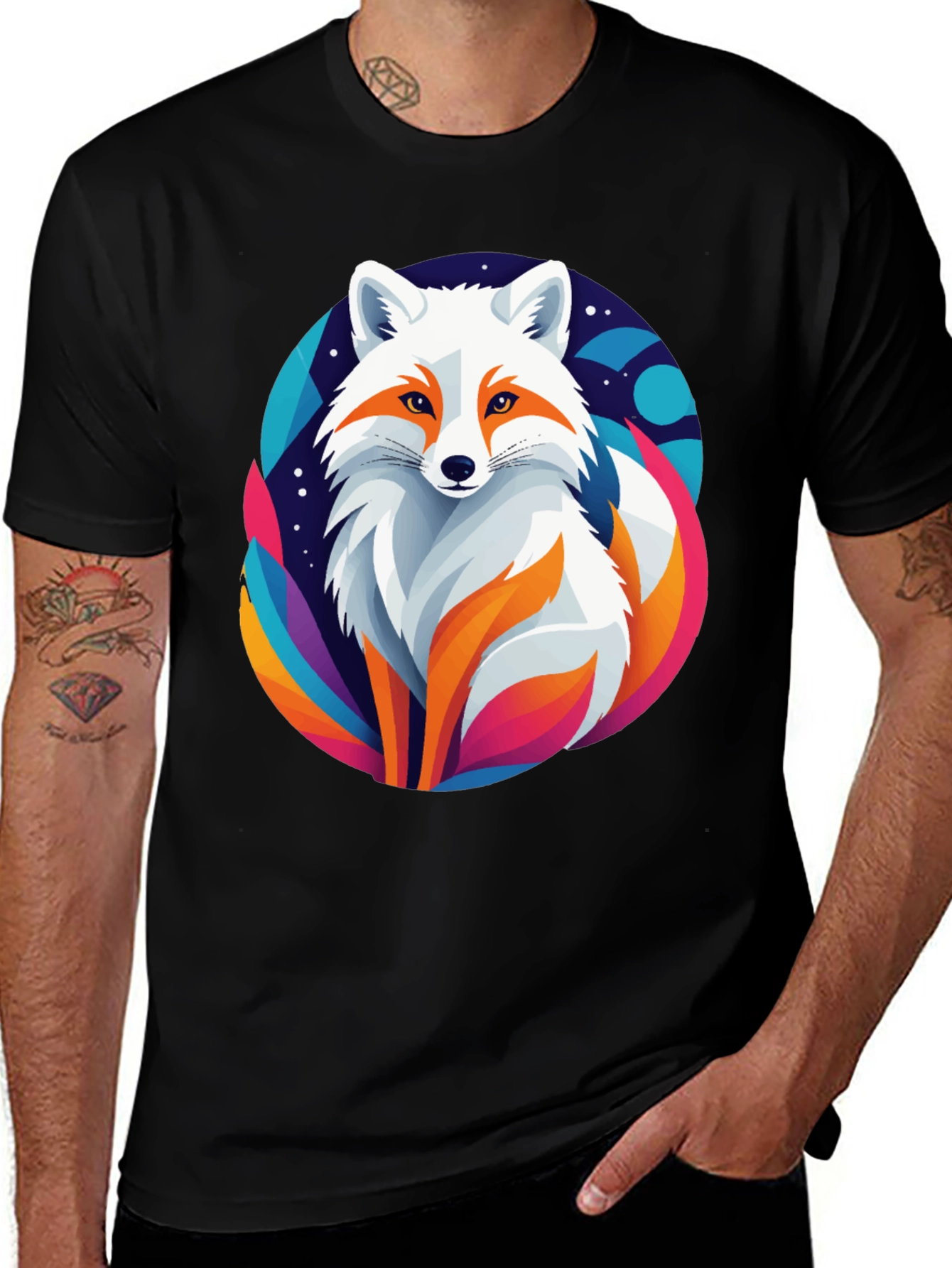 Variant 20 of Arctic Fox Graphic Tee - Colorful Design