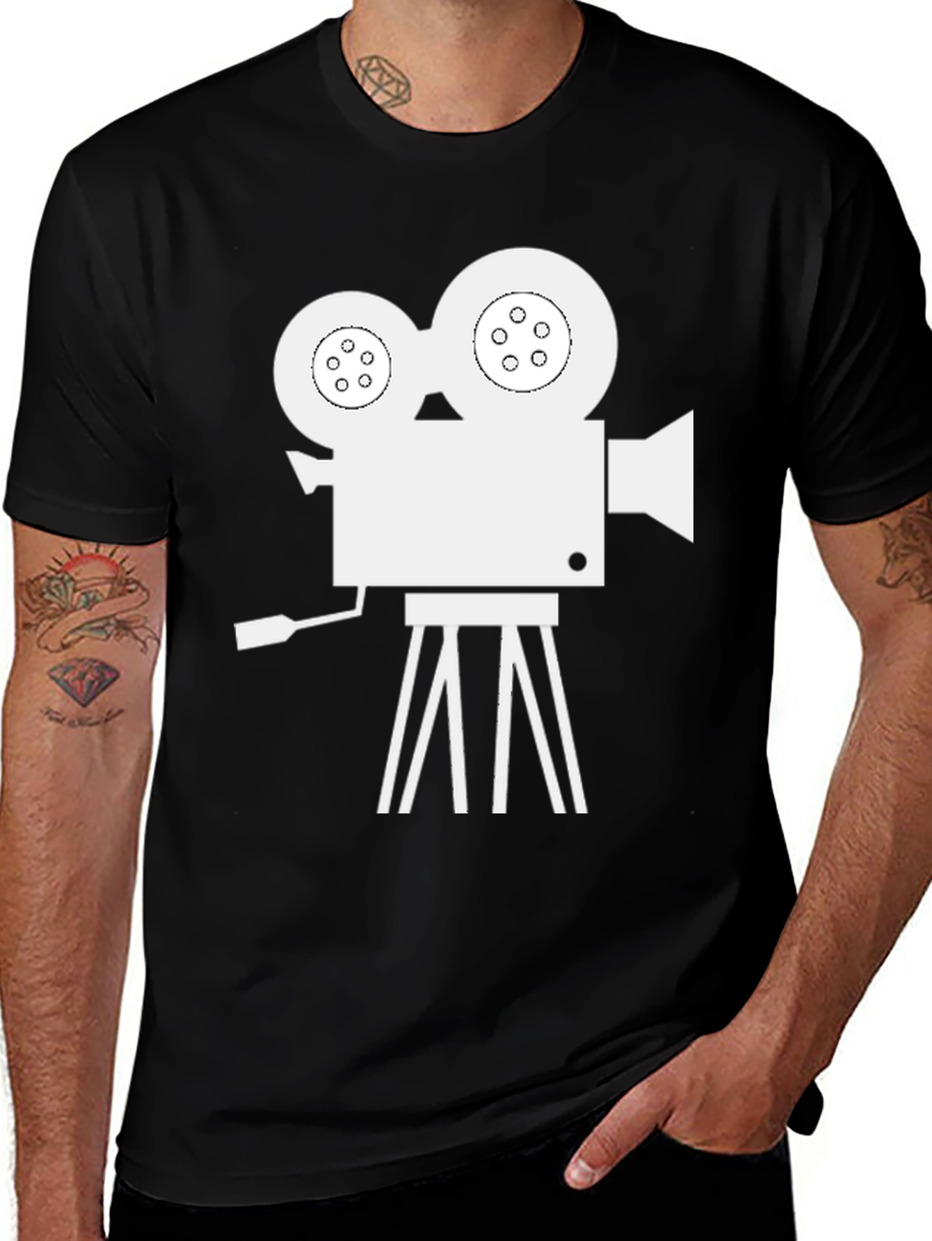 Retro Film Camera Graphic Tee - Vintage Movie Lover T-Shirt