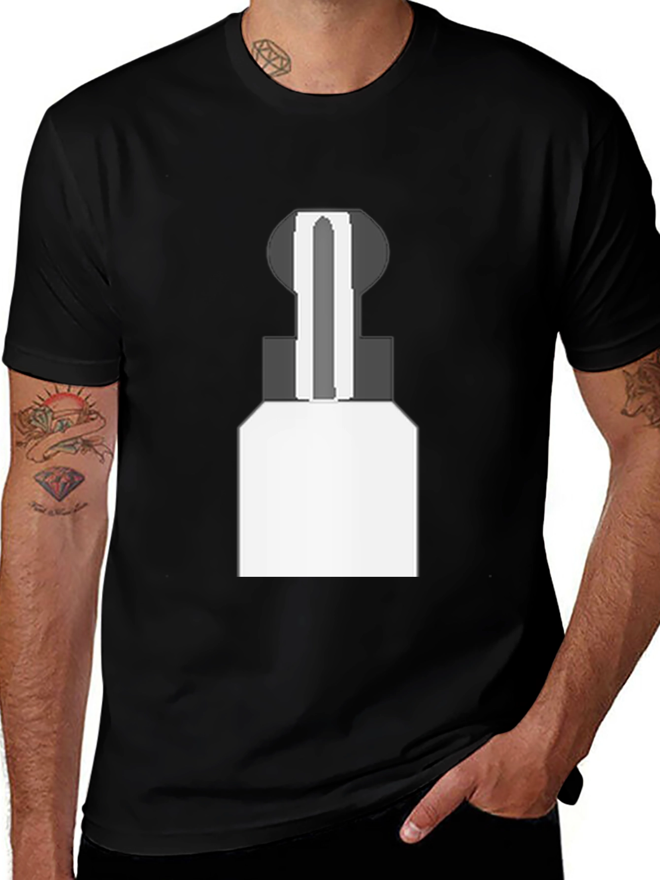 Variant 6 of Abstract Chess Piece Graphic Tee - Black