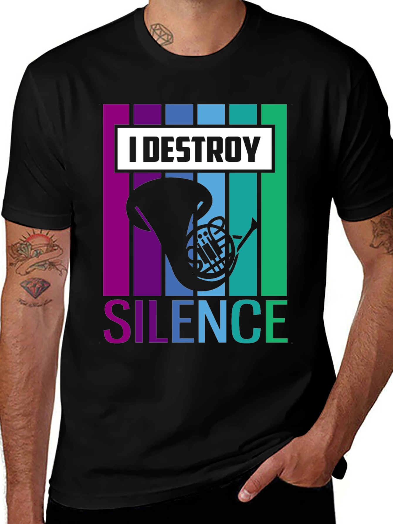 Variant 27 of I Destroy Silence T-Shirt - Music Lover Tee
