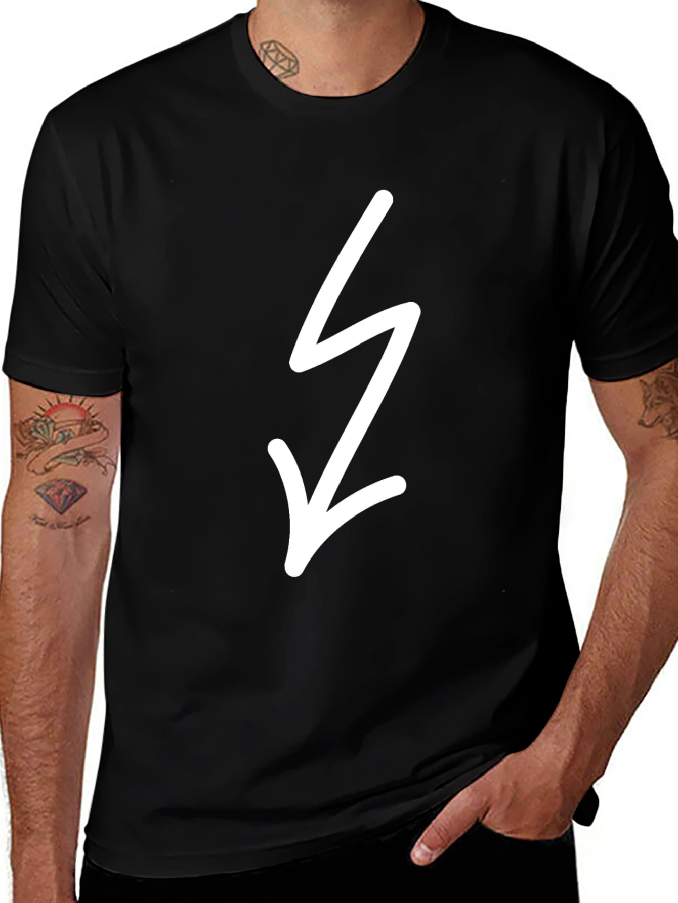 Variant 20 of Black Tee with Lightning Bolt
