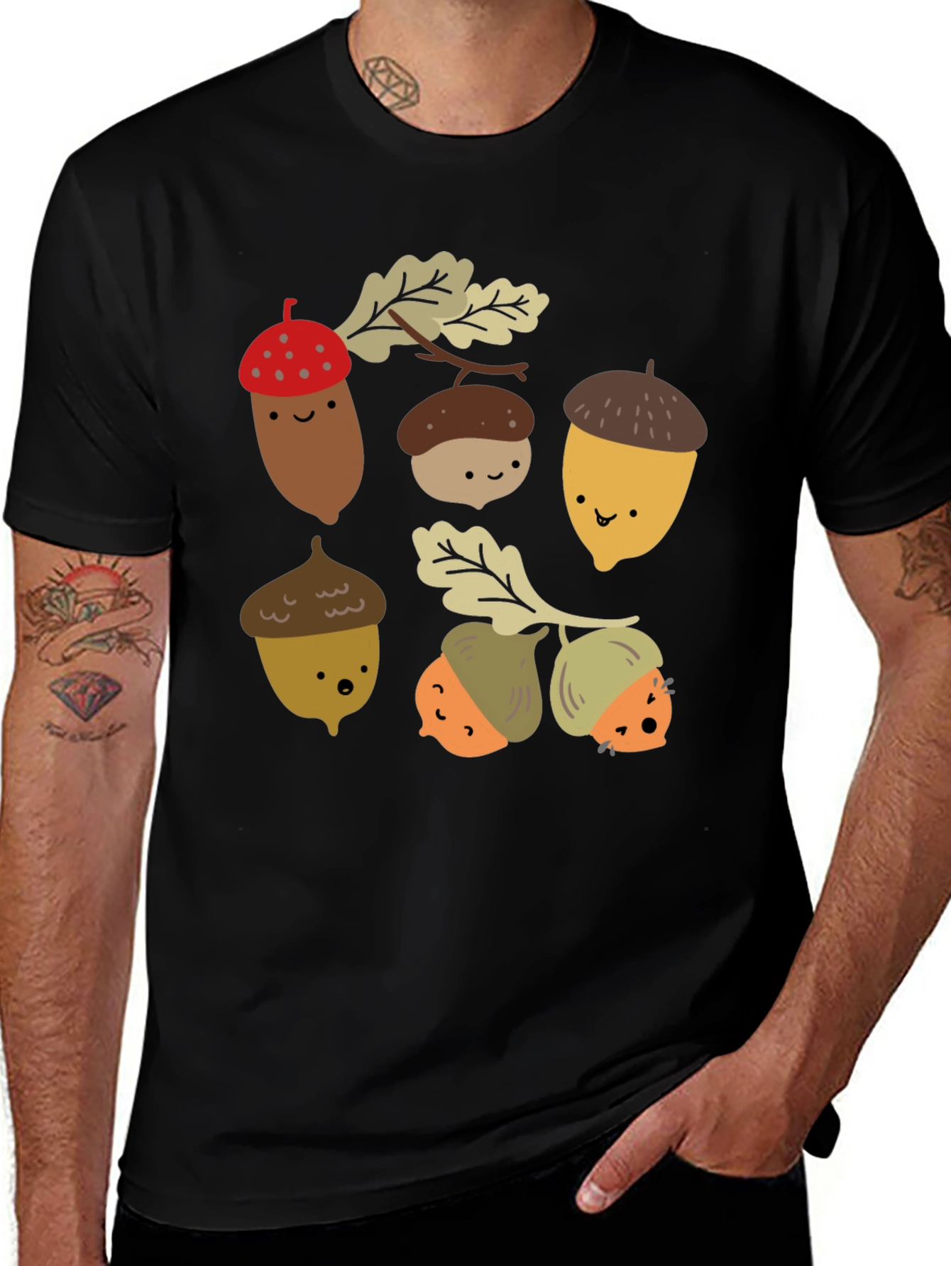 Variant 26 of Cute Acorn Cartoon Graphic T-Shirt