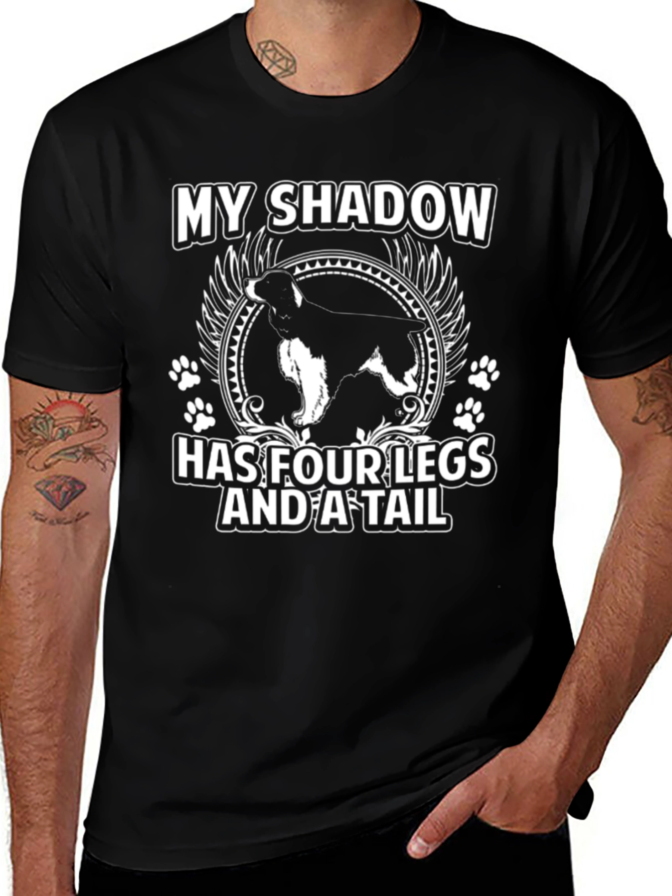 Variant 26 of My Shadow Has Four Legs and a Tail Dog T-Shirt