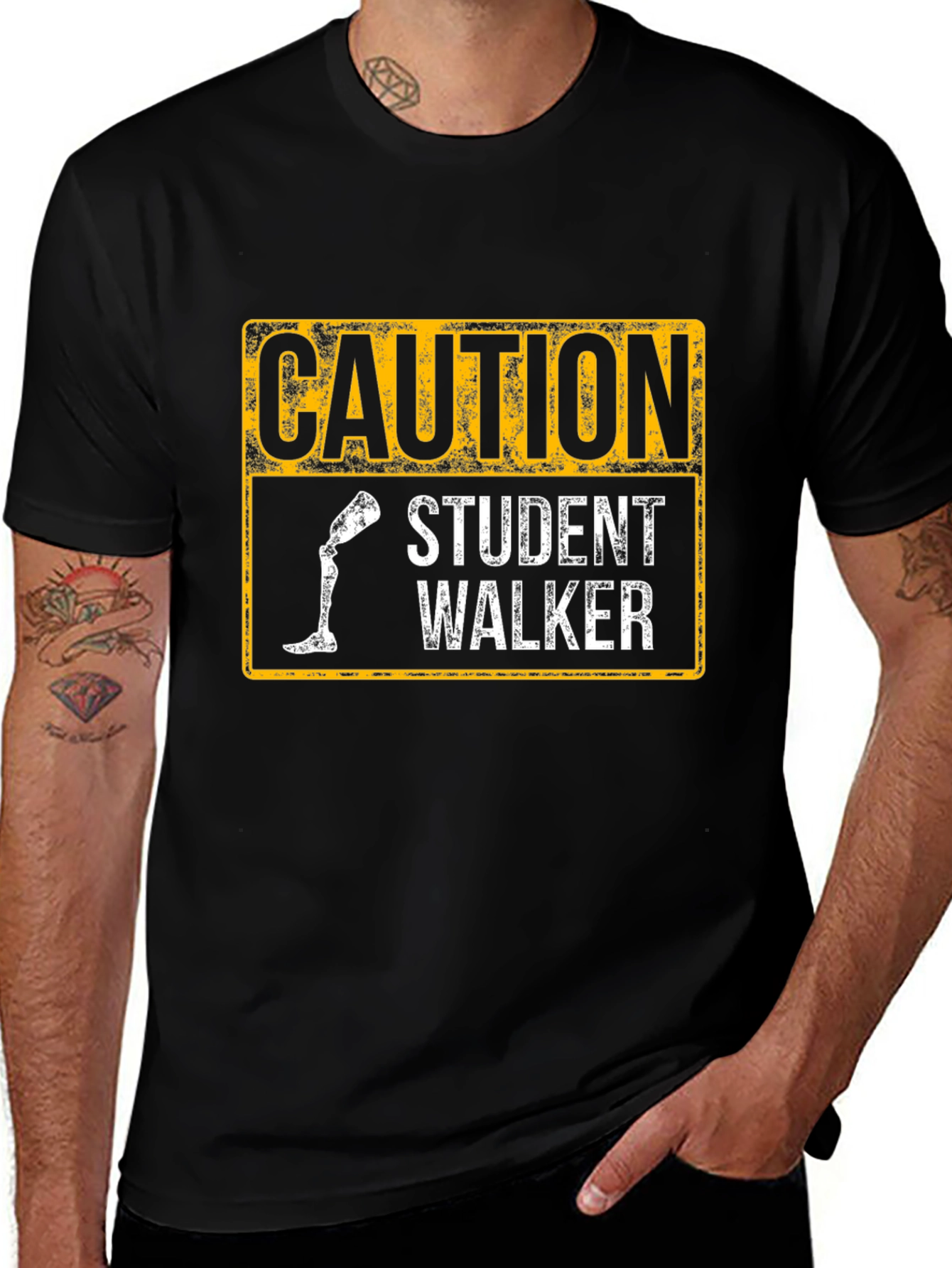 Variant 26 of Caution Student Walker T-Shirt