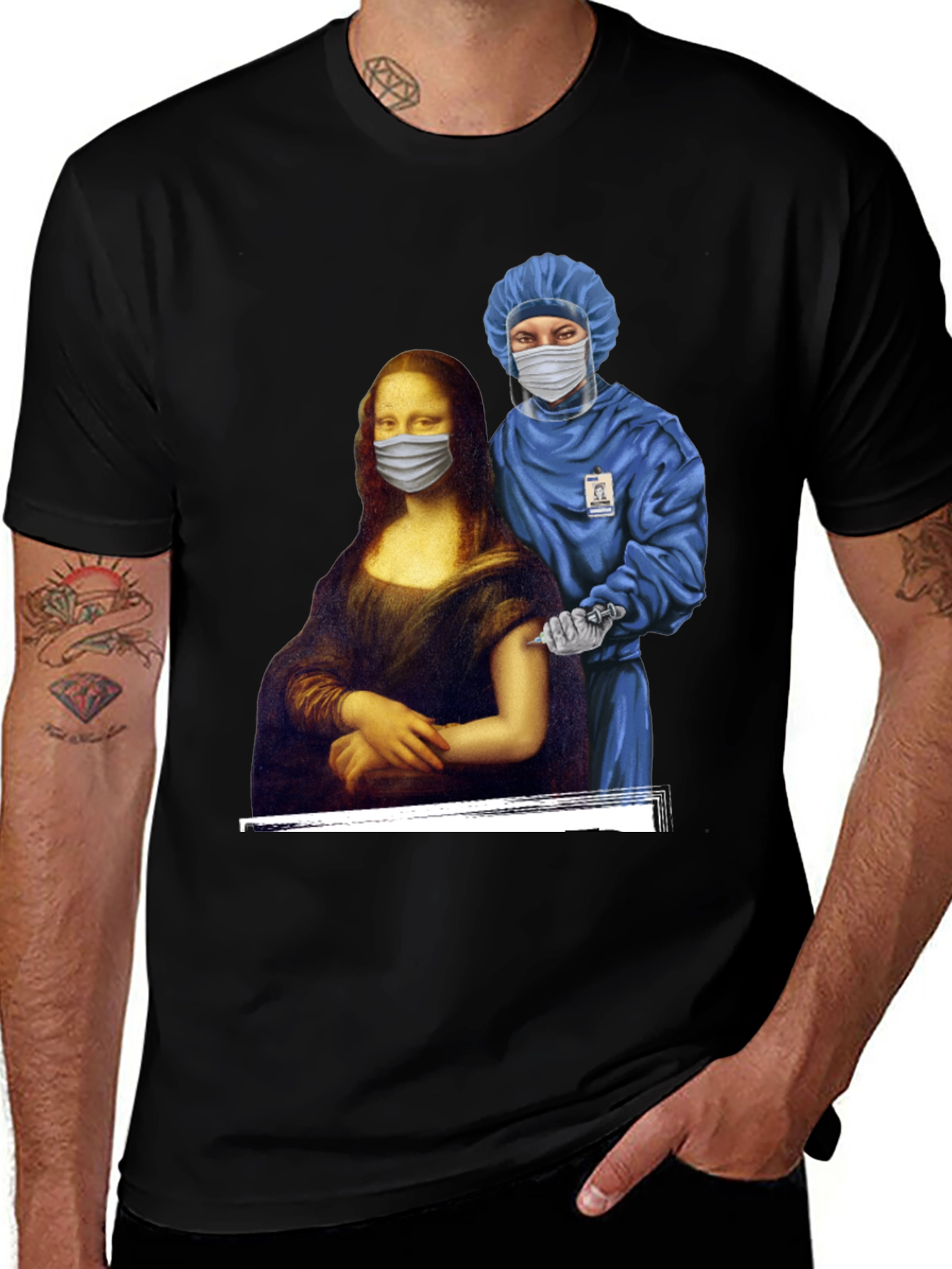 Mona Lisa Masked T-Shirt - Art Meets Safety!